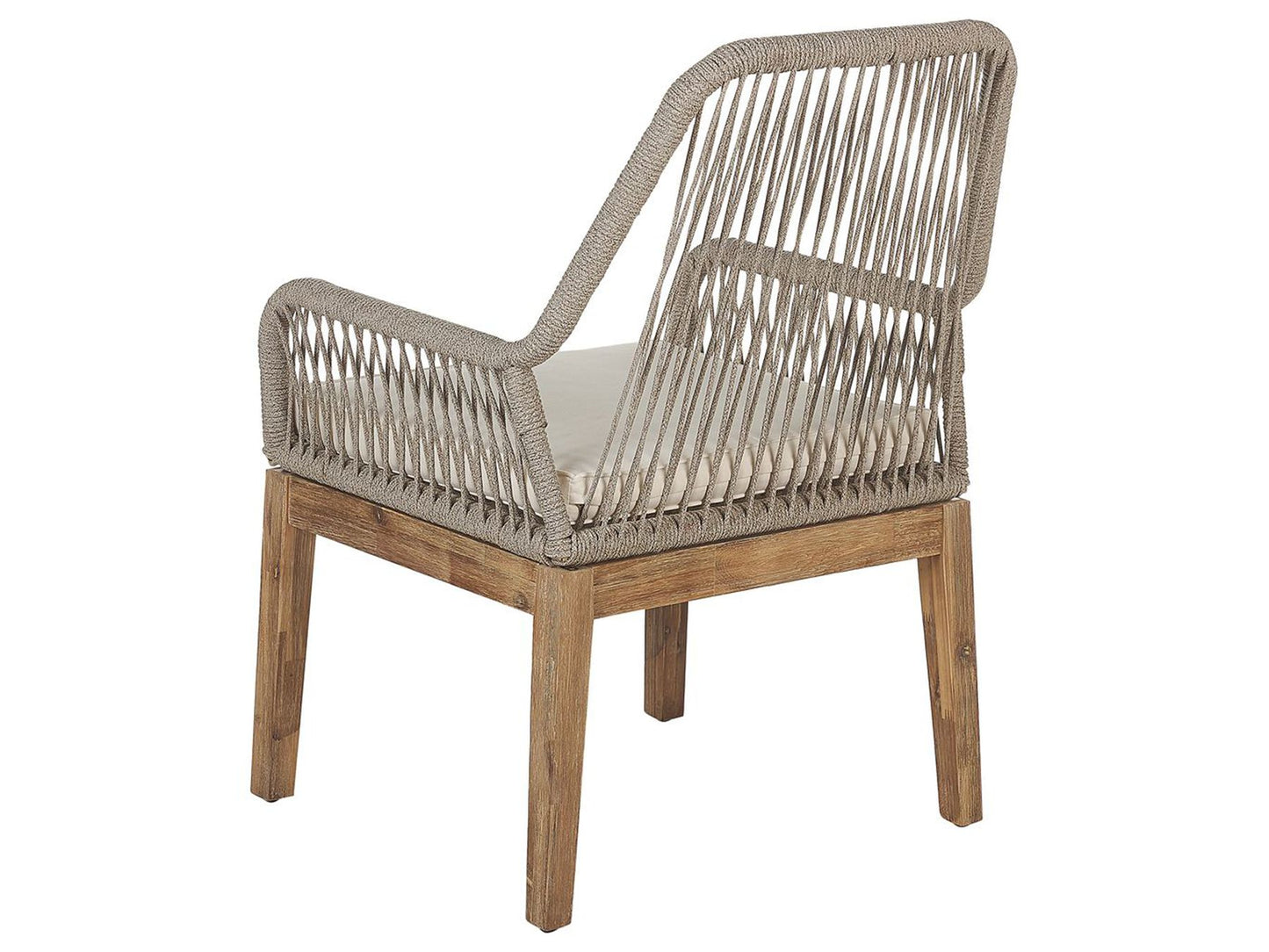 Garden Dining Set 4 Seater OLBIA with Cushions Concrete Beige