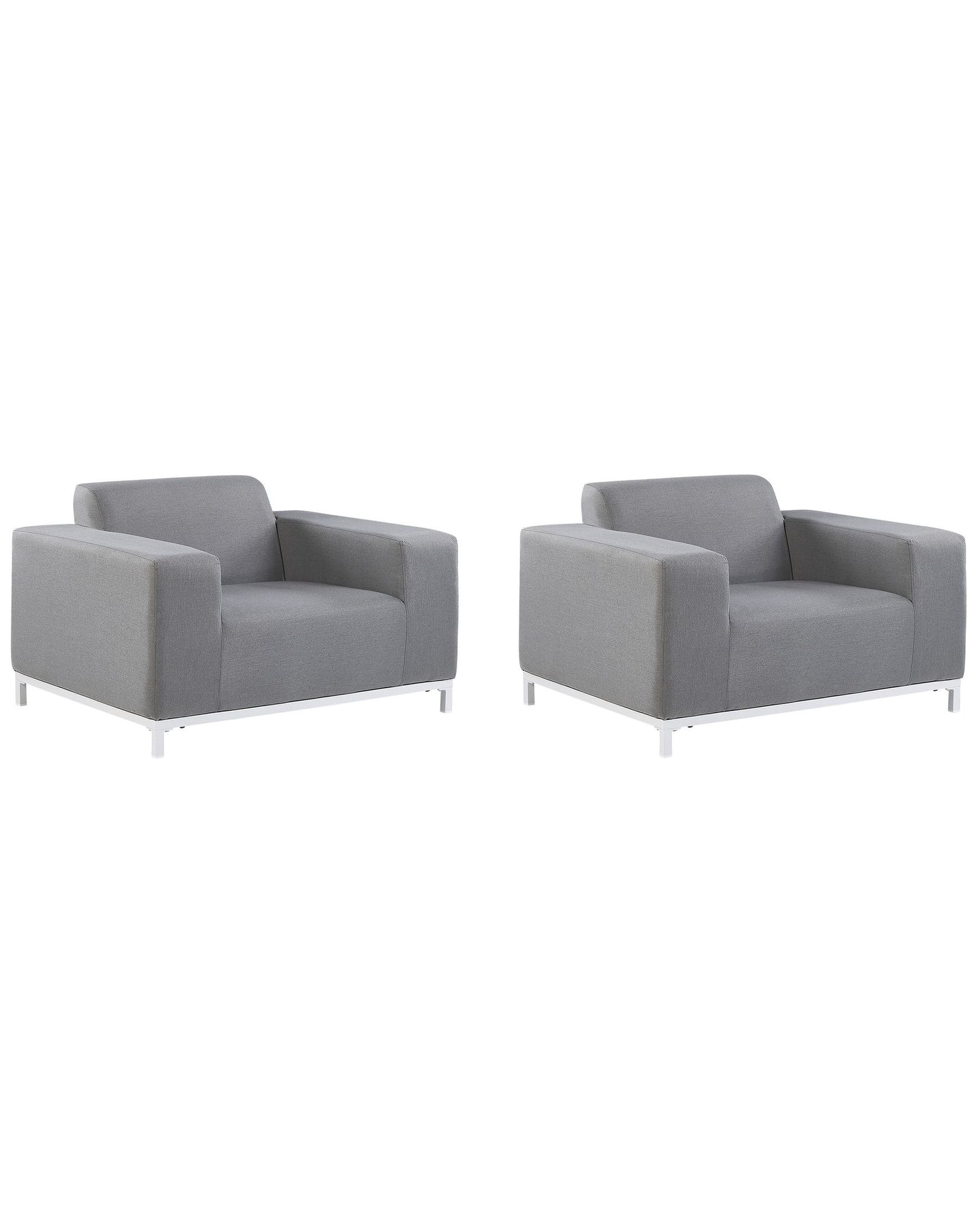 Set of 2 Garden Armchairs ROVIGO Fabric Grey