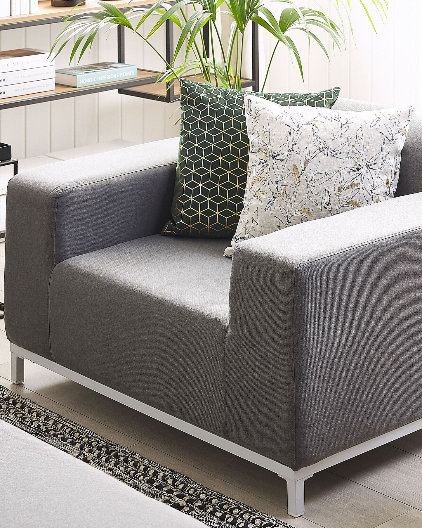 Set of 2 Garden Armchairs ROVIGO Fabric Grey