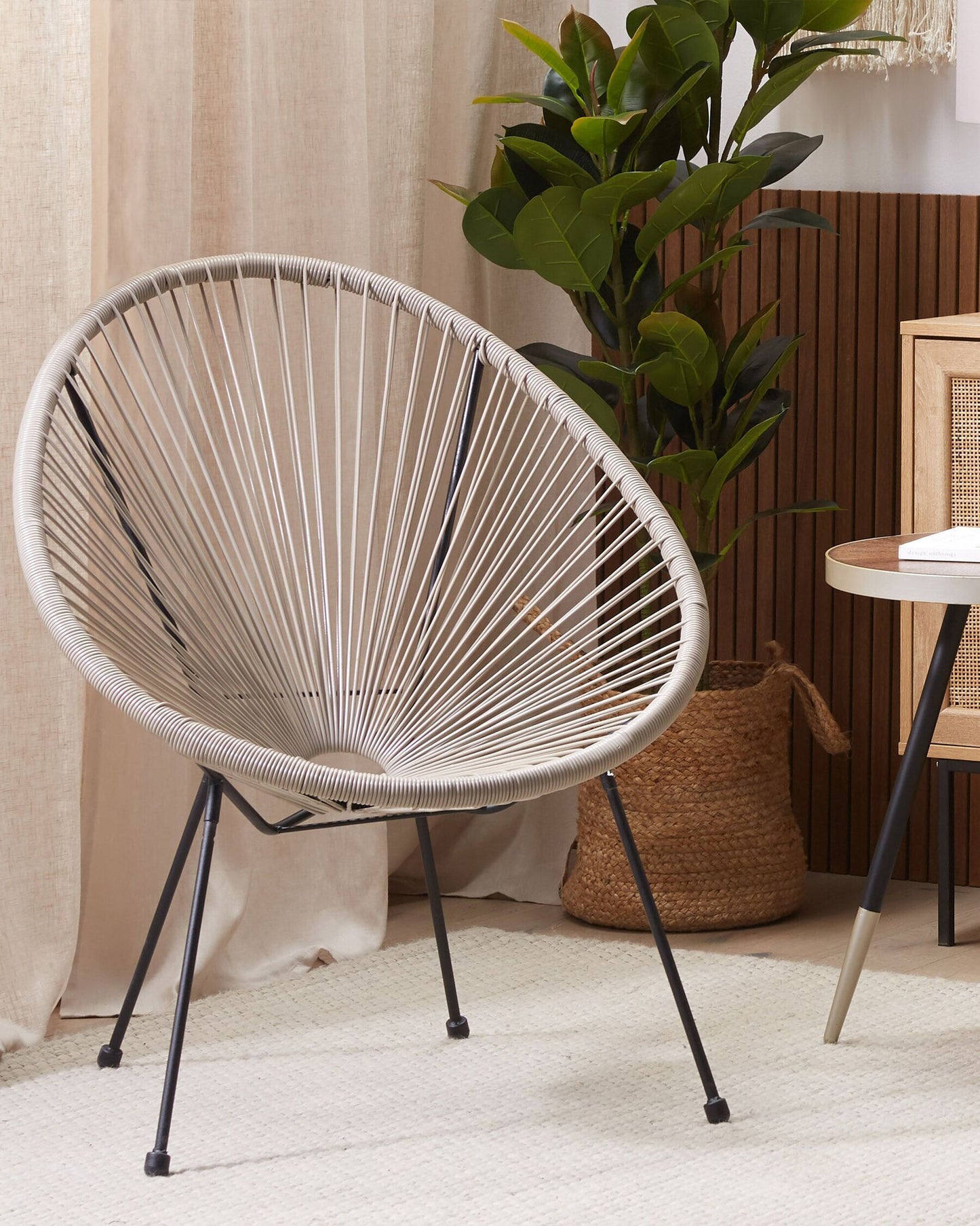 Garden Chair ACAPULCO II PE Rattan Light Grey