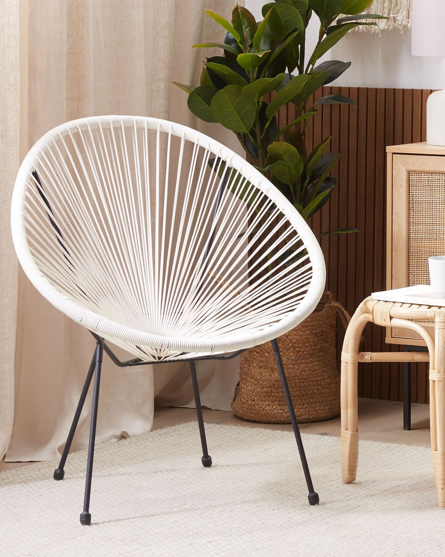 Garden Chair ACAPULCO II PE Rattan White