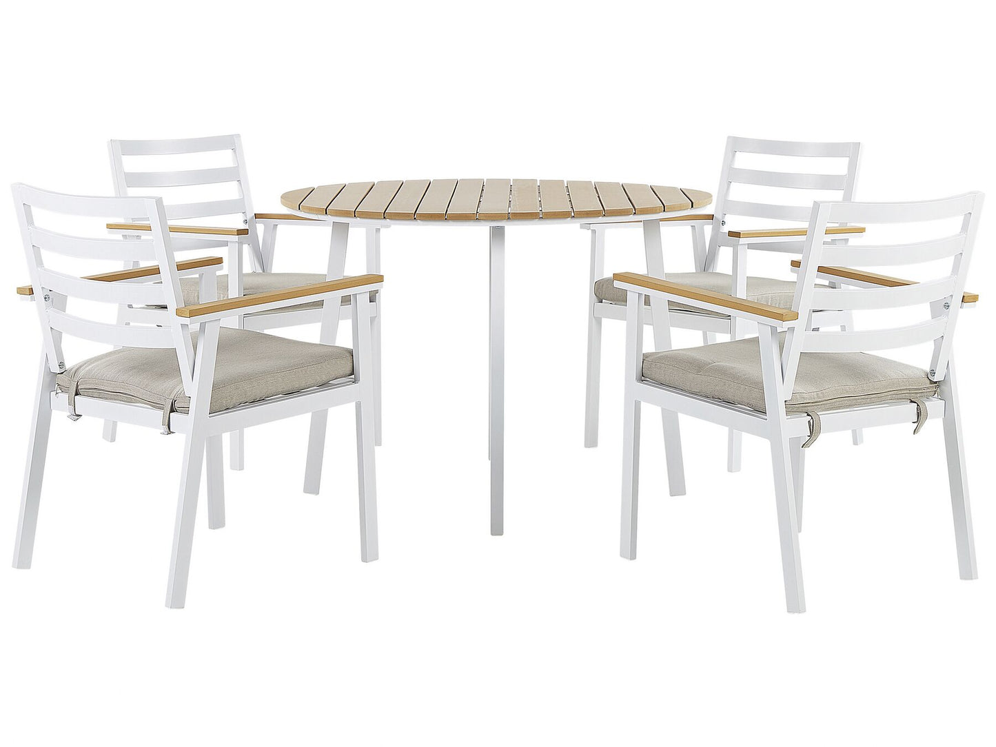 Garden Dining Set 4 Seater CAVOLI with Cushions Metal Beige