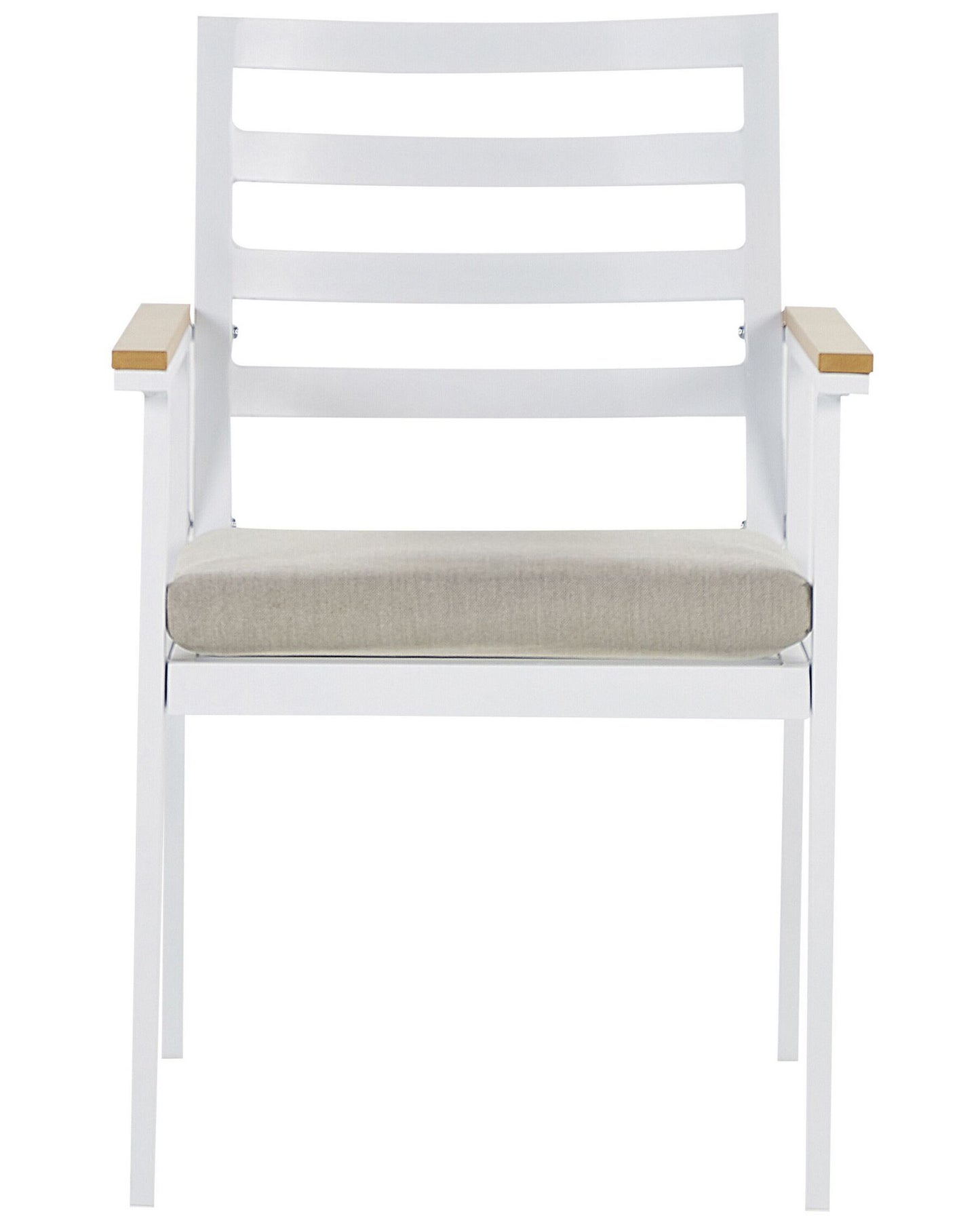 Set of 4 Garden Chairs with Cushions CAVOLI Metal Beige