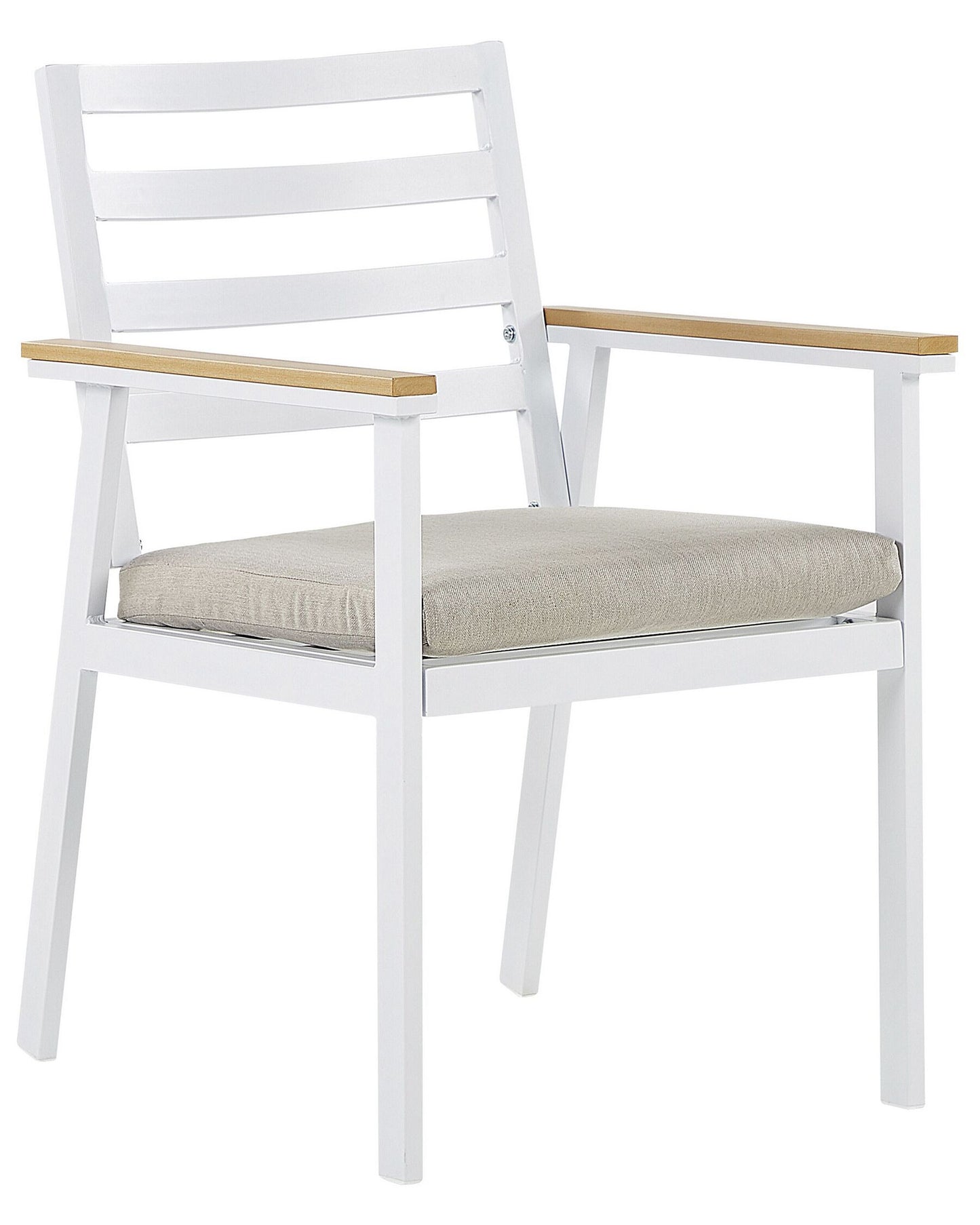 Set of 4 Garden Chairs with Cushions CAVOLI Metal Beige