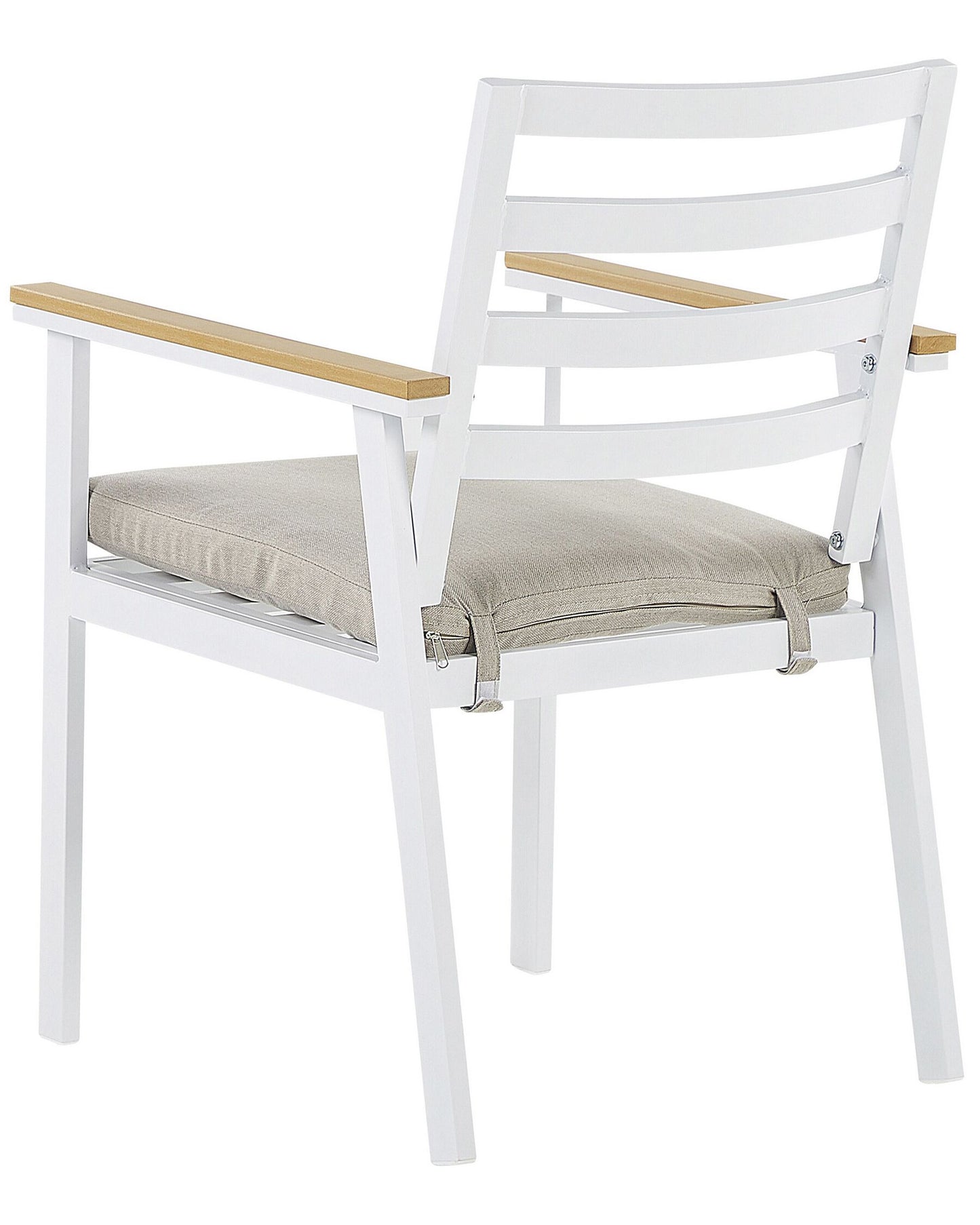 Set of 4 Garden Chairs with Cushions CAVOLI Metal Beige