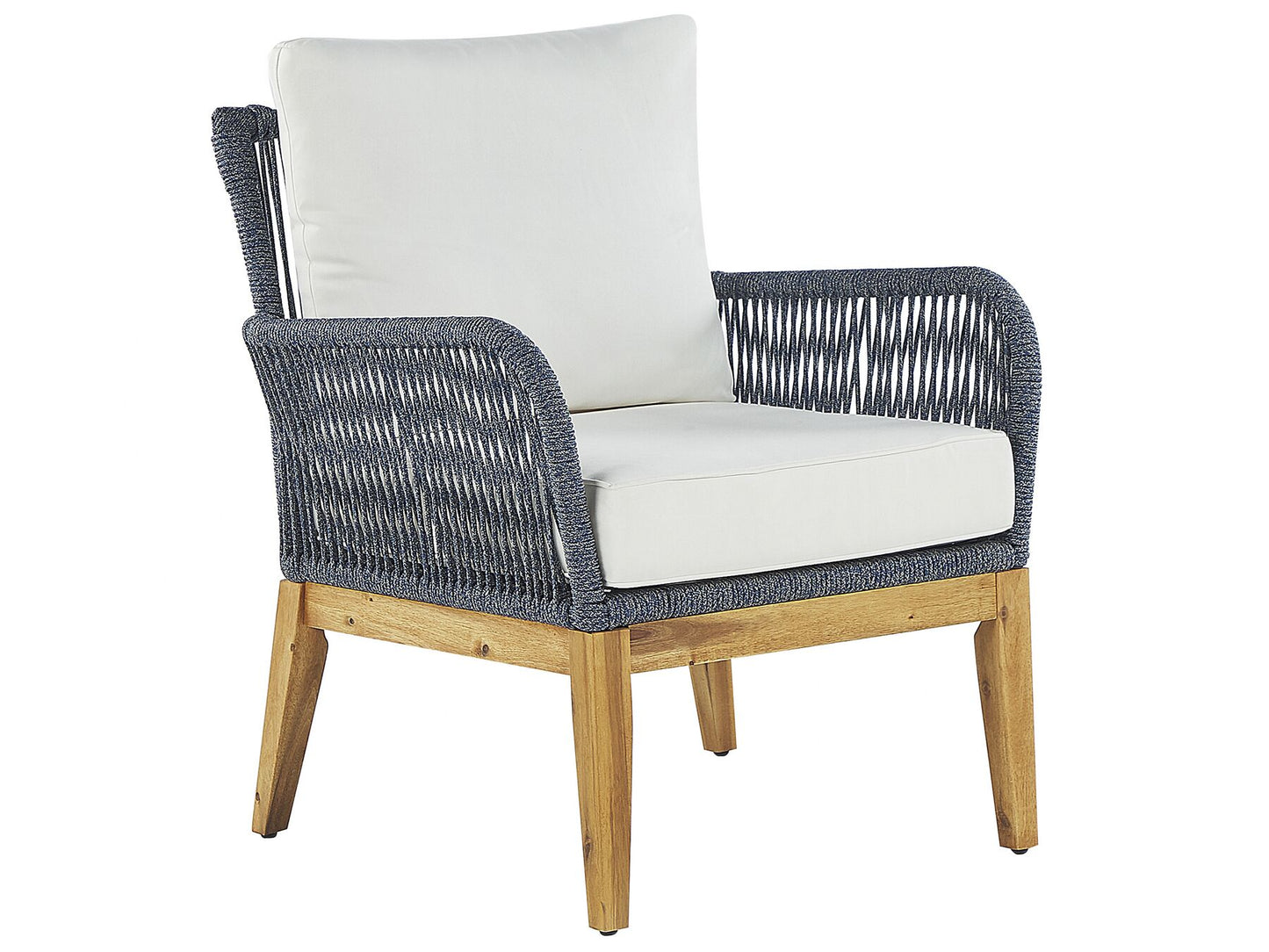 Garden Lounge Set with Table 4 Seater MERANO Acacia Wood Off-White