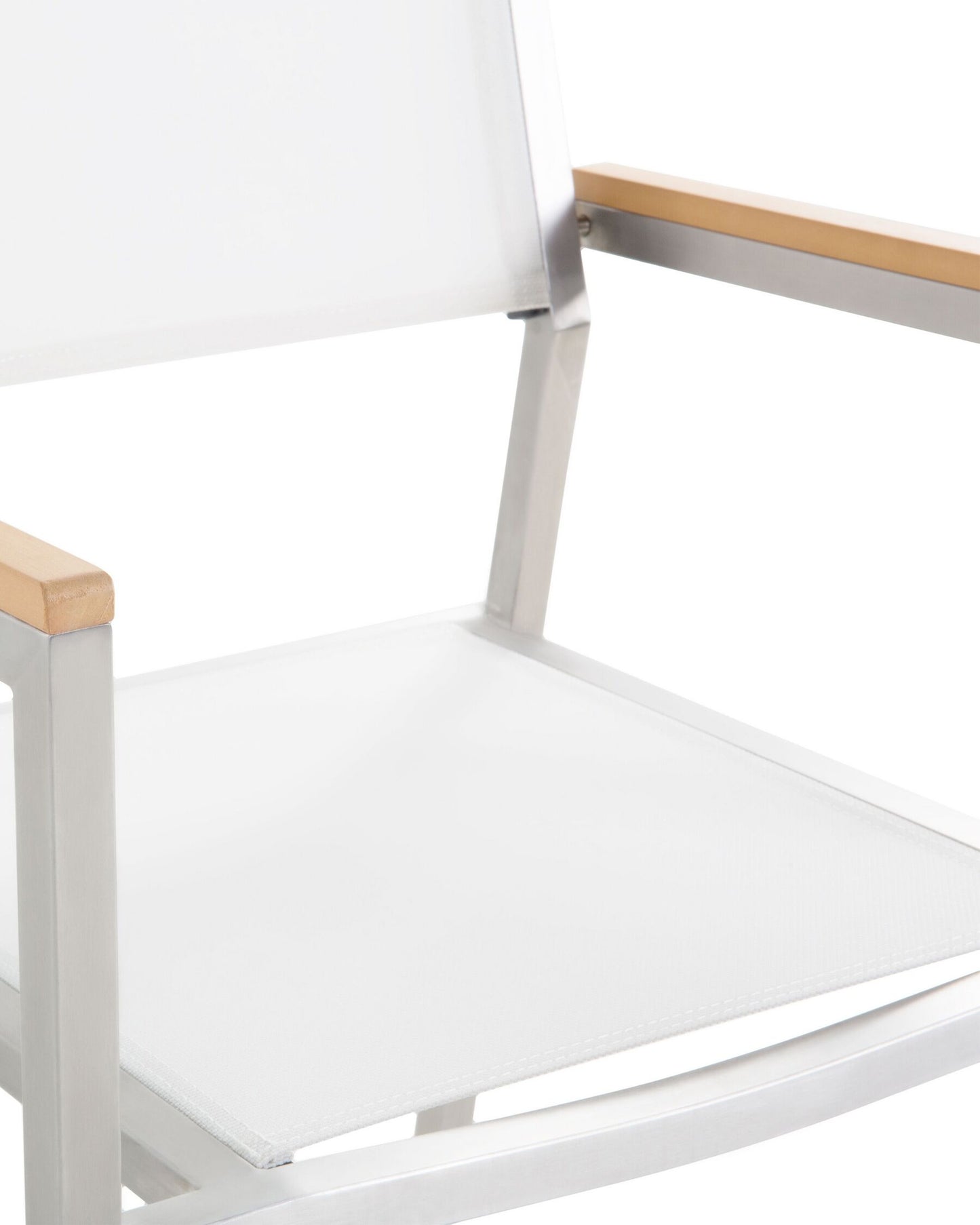 Set of 4 Garden Chairs GROSSETO Stainless Steel White