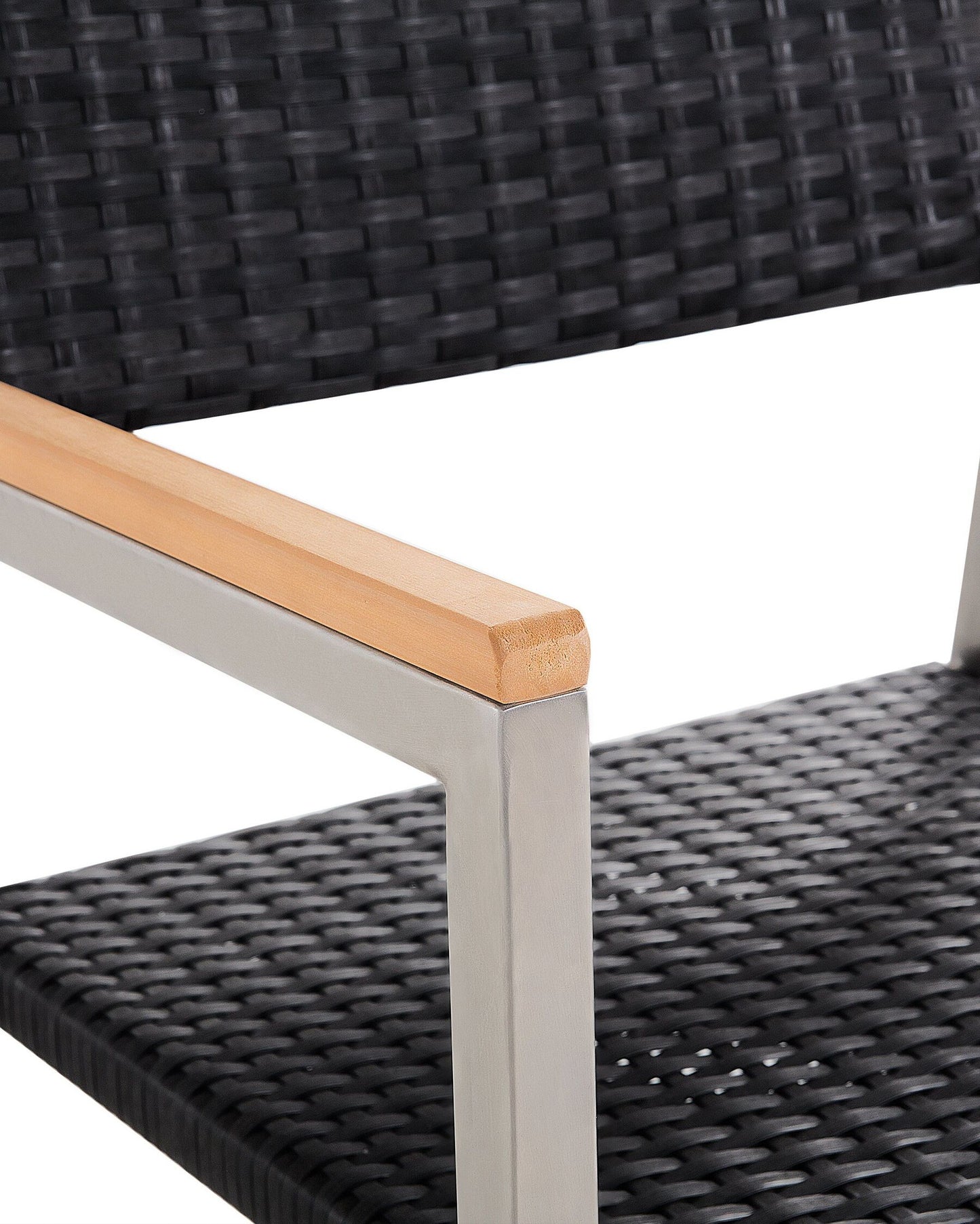 Set of 4 Garden Chairs GROSSETO PE Rattan Black
