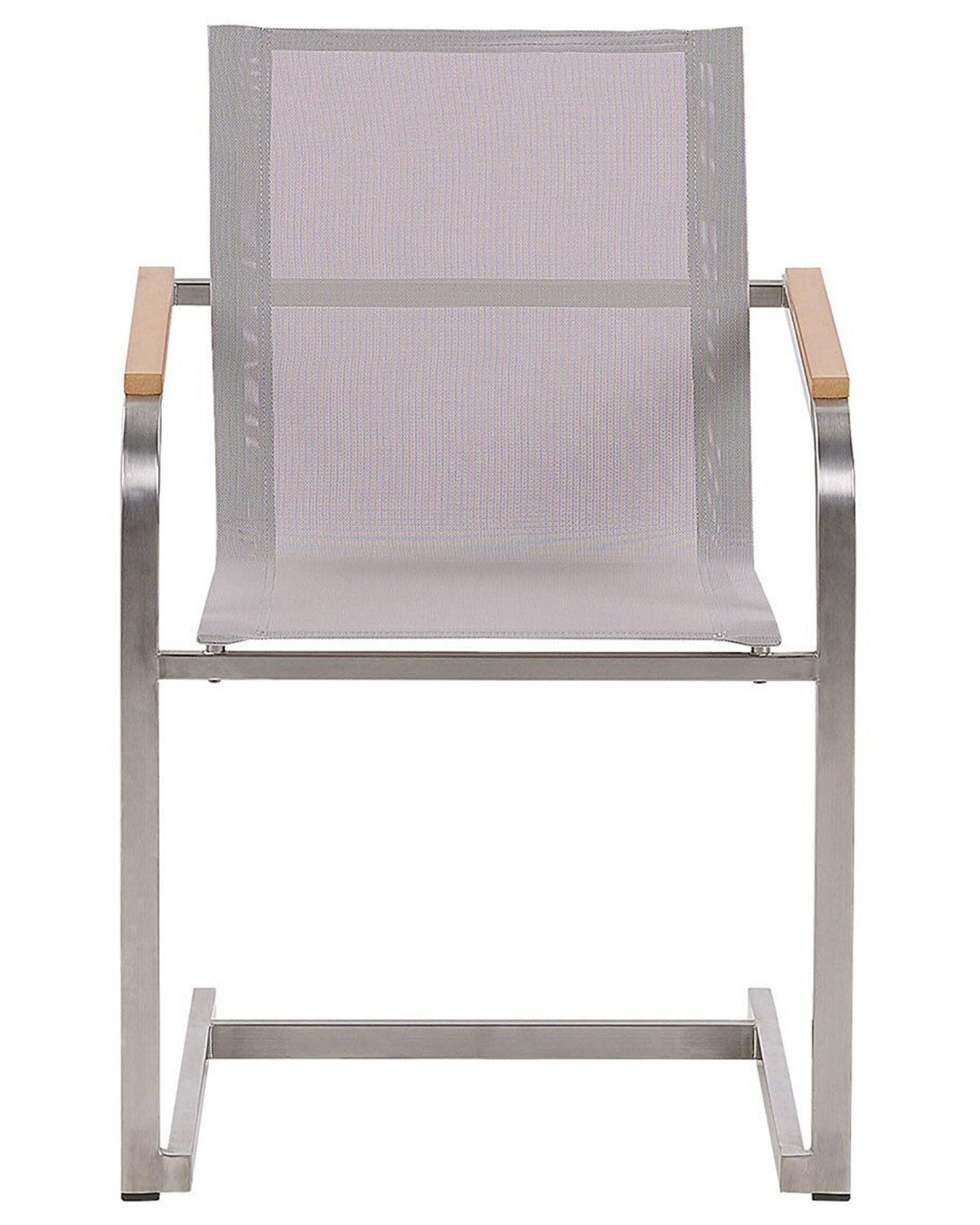 Set of 4 Garden Chairs COSOLETO Stainless Steel Beige