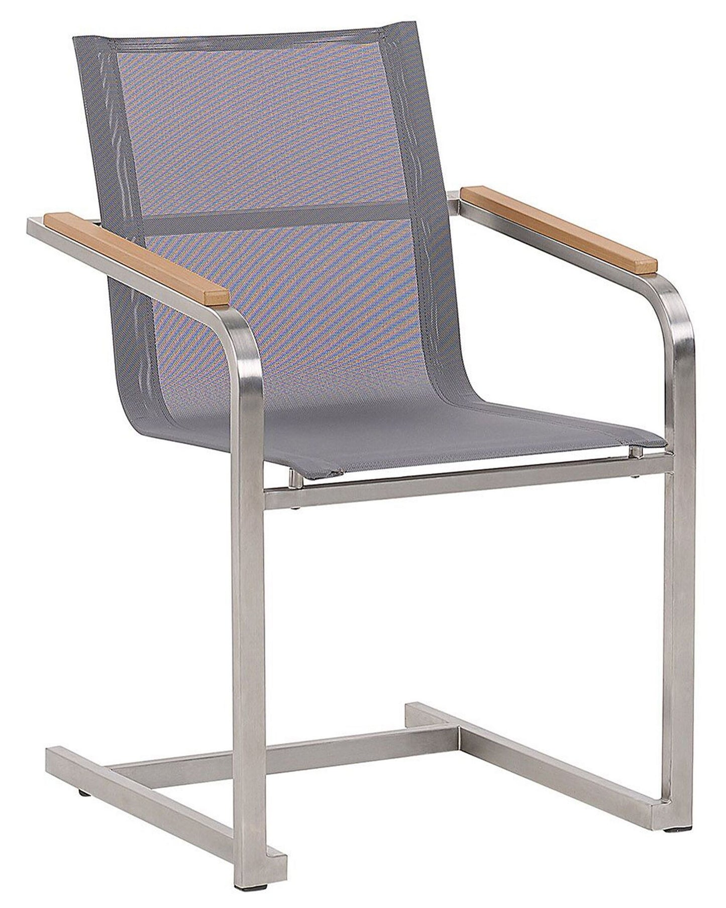 Set of 4 Garden Chairs COSOLETO Stainless Steel Grey