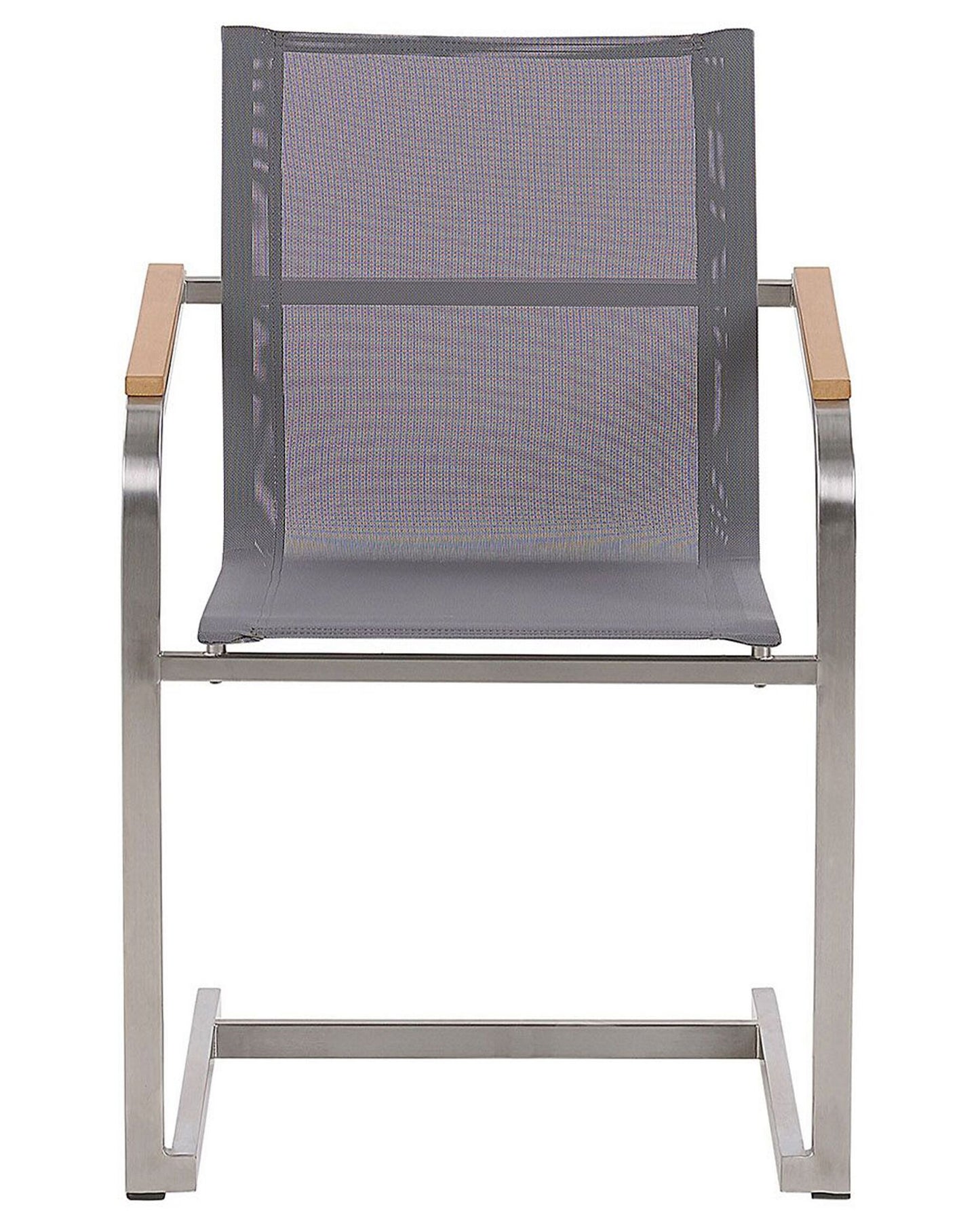 Set of 4 Garden Chairs COSOLETO Stainless Steel Grey