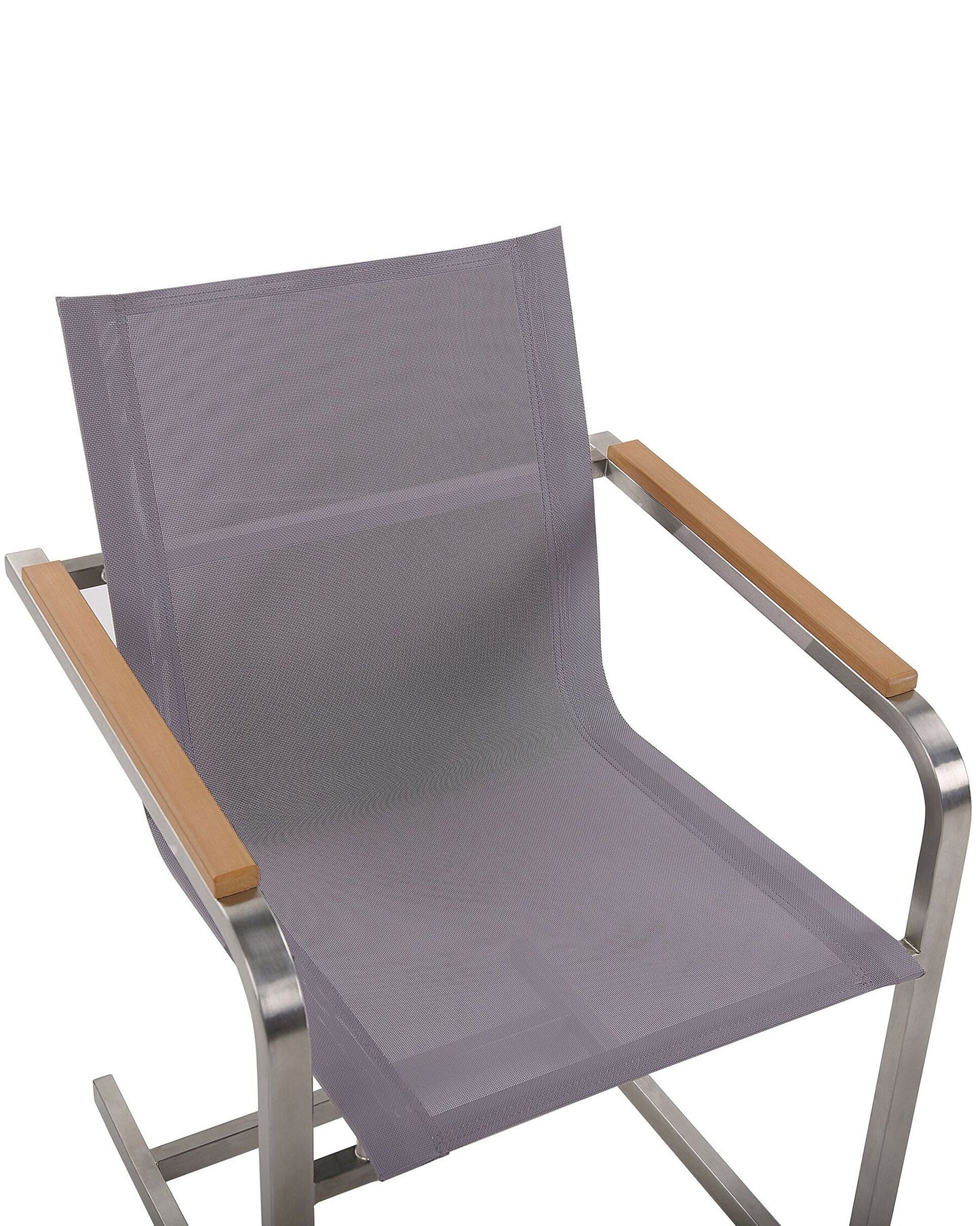 Set of 4 Garden Chairs COSOLETO Stainless Steel Grey
