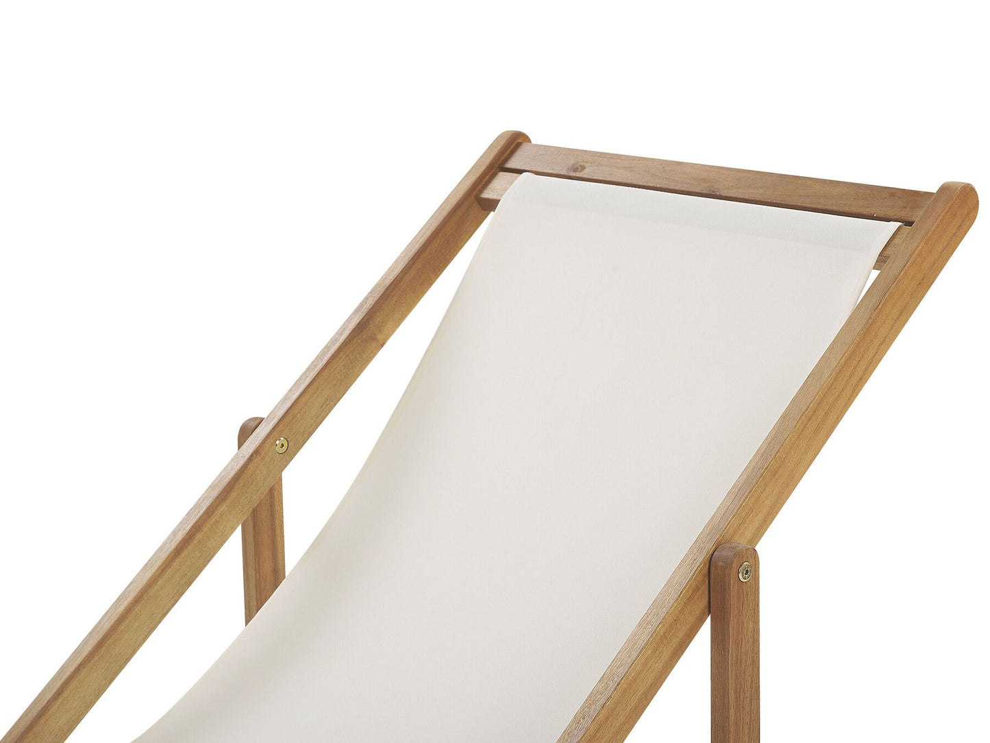 Set of 2 Acacia Folding Deck Chairs and 2 Replacement Fabrics Light Wood with Off-White / Toucan Pattern ANZIO