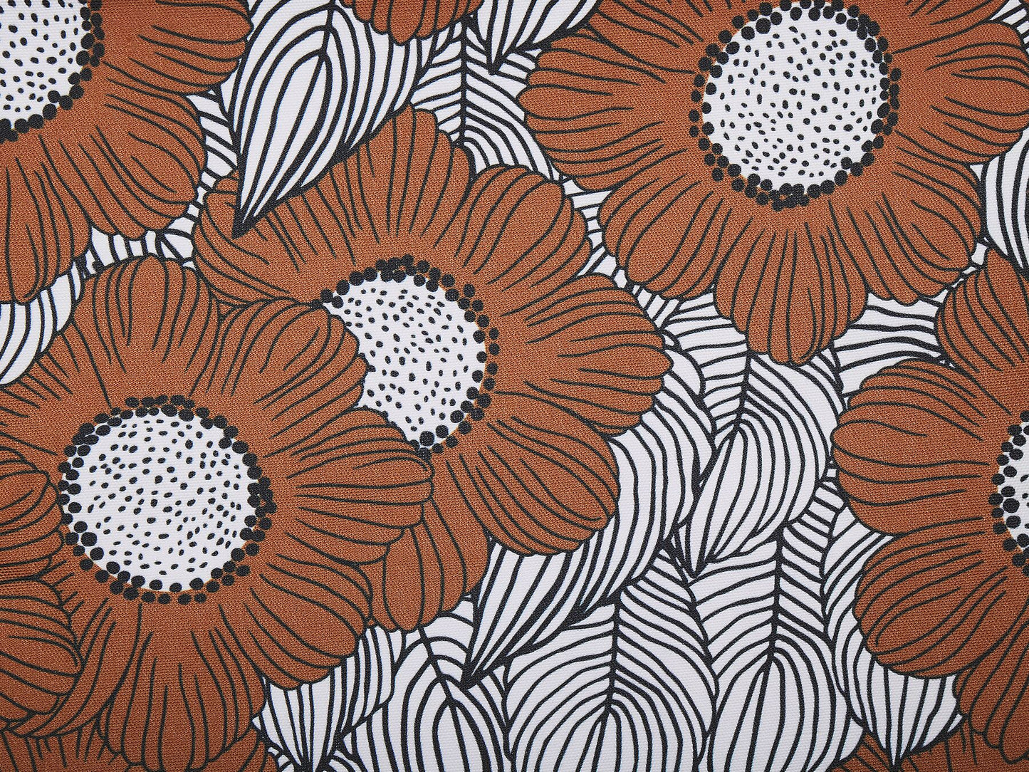 Set of 2 Acacia Folding Deck Chairs and 2 Replacement Fabrics Dark Wood with Off-White / Poppies Pattern ANZIO