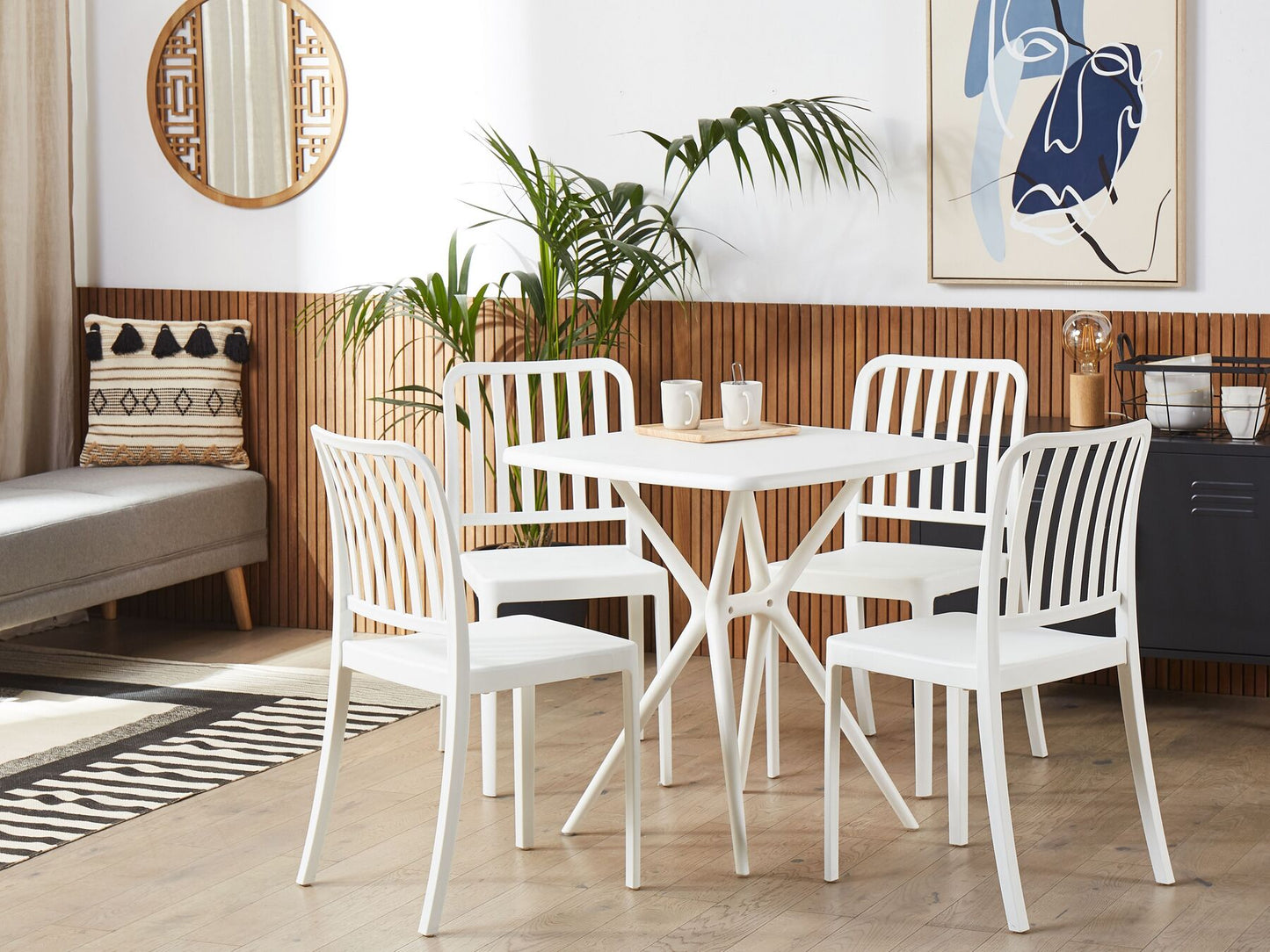 Garden Dining Set 4 Seater SERSALE White