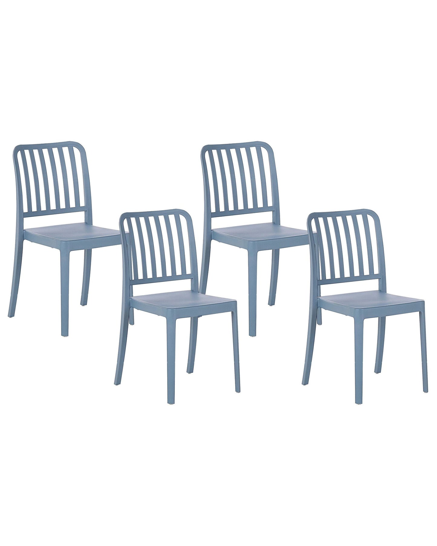 Set of 4 Garden Chairs SERSALE Synthetic Material Blue