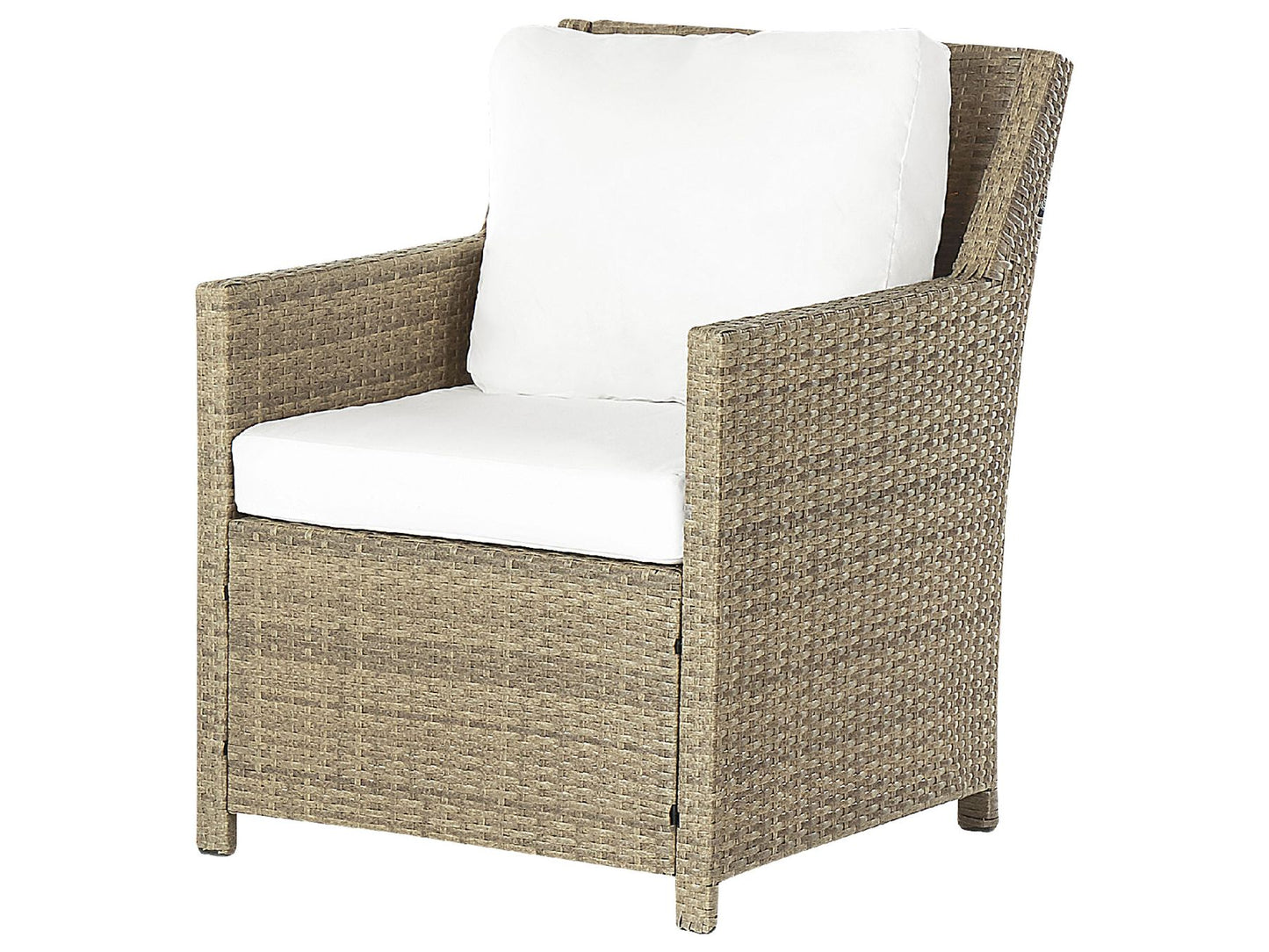 Garden Lounge Set with Table and Ottoman 5 Seater FONTI with Cushions PE Rattan Brown