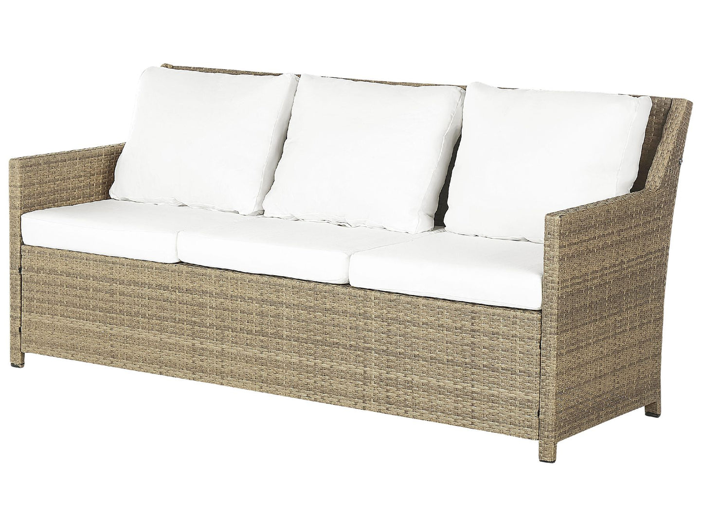 Garden Lounge Set with Table and Ottoman 5 Seater FONTI with Cushions PE Rattan Brown