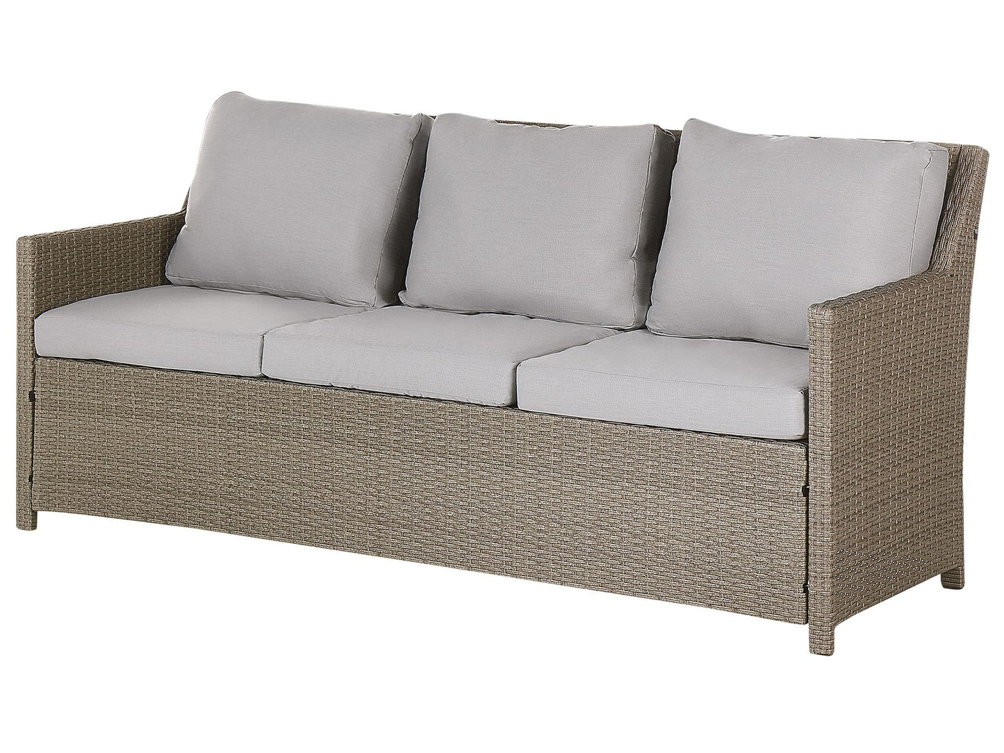 Garden Lounge Set with Table and Ottoman 5 Seater FONTI with Cushions PE Rattan Taupe
