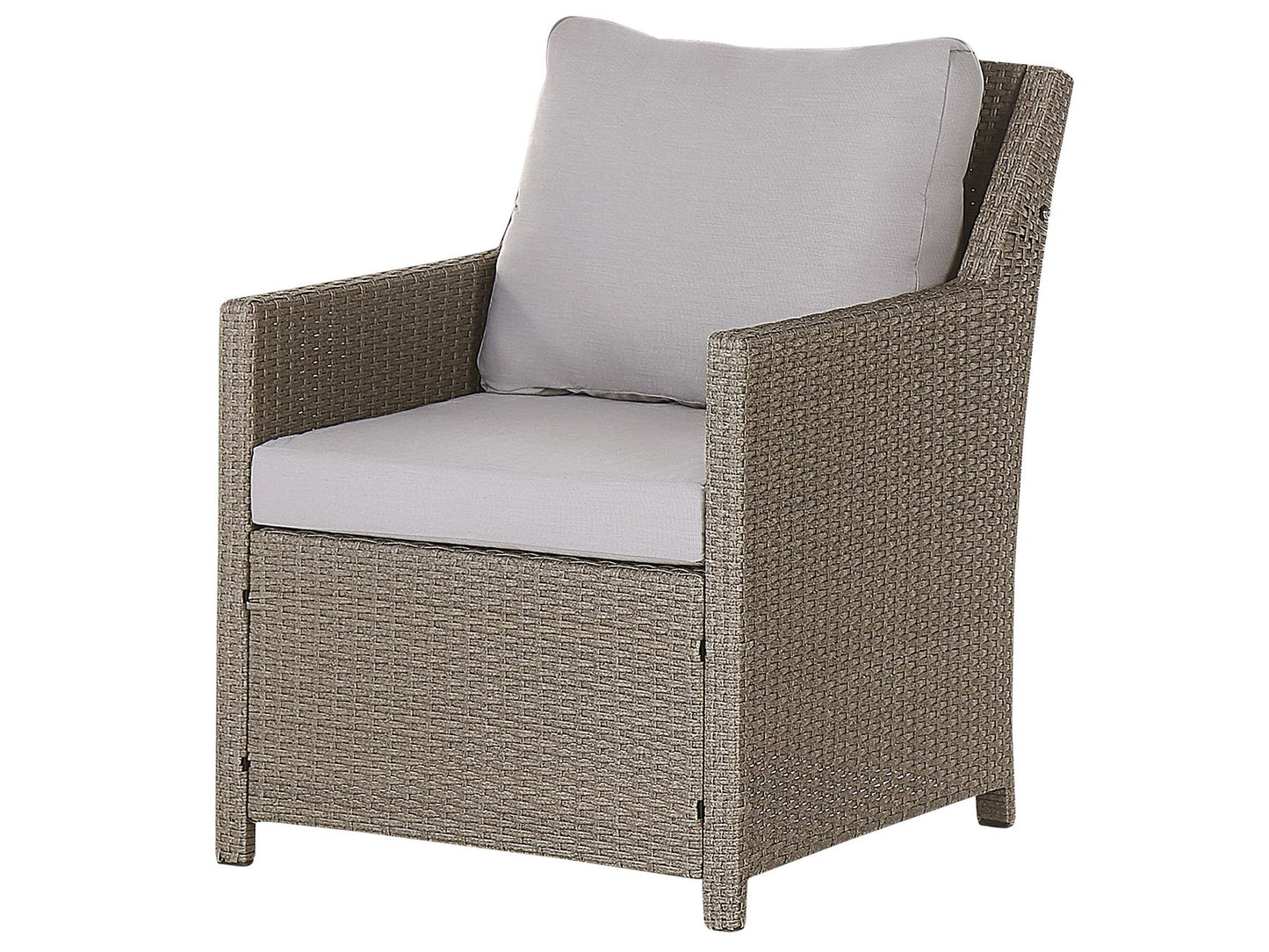Garden Lounge Set with Table and Ottoman 5 Seater FONTI with Cushions PE Rattan Taupe
