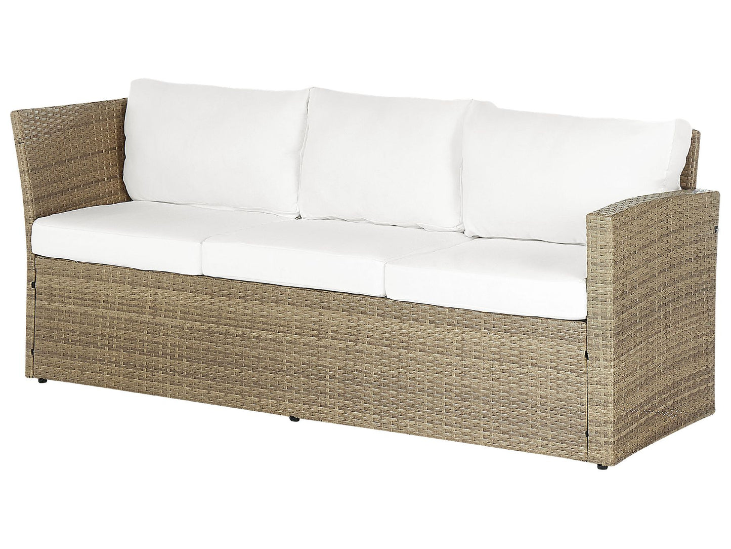Garden Lounge Set with Table and Ottoman 5 Seater BARDI with Cushions PE Rattan Brown