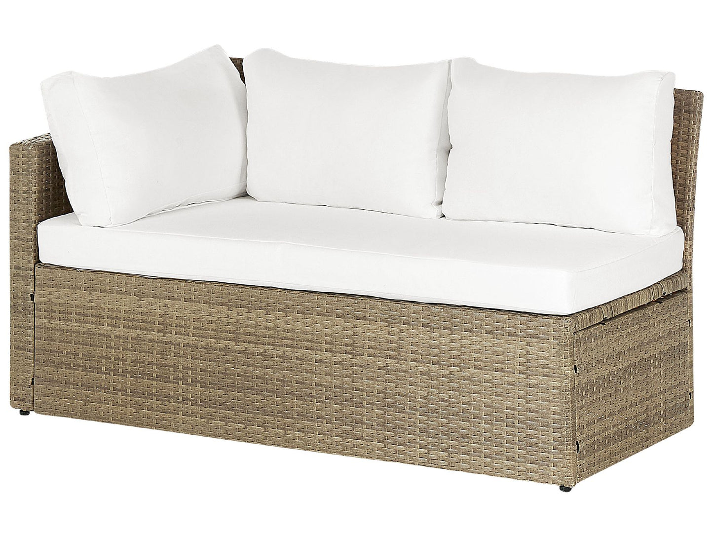 Garden Lounge Set with Table and Ottoman 5 Seater BARDI with Cushions PE Rattan Brown