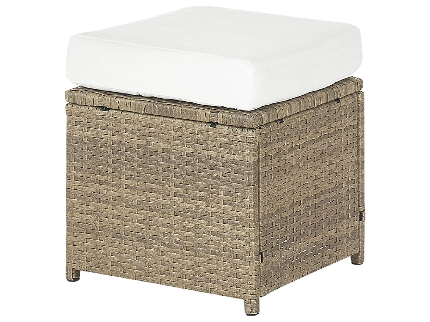 Garden Lounge Set with Table and Ottoman 5 Seater BARDI Left Hand with Cushions PE Rattan Brown
