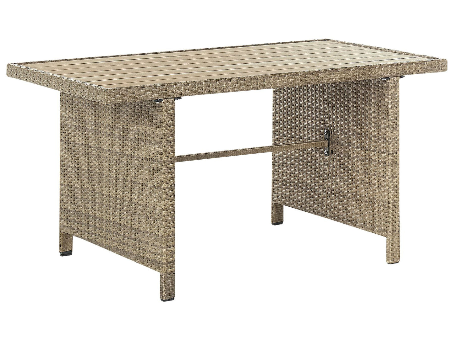 Garden Lounge Set with Table and Ottoman 5 Seater BARDI with Cushions PE Rattan Brown