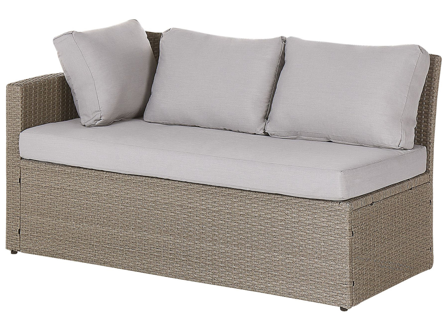 Garden Lounge Set with Table and Ottoman 5 Seater BARDI with Cushions PE Rattan Taupe