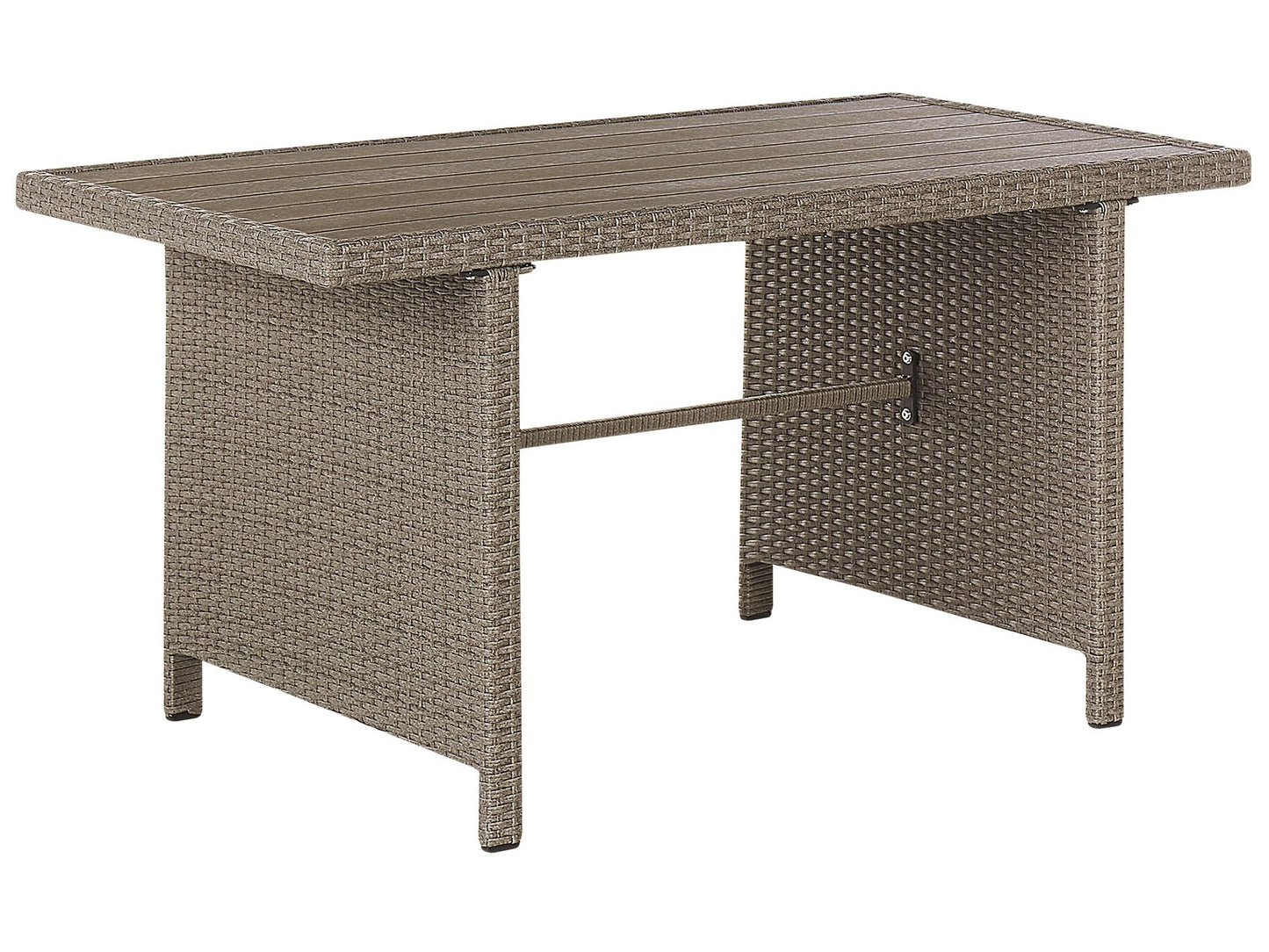 Garden Lounge Set with Table and Ottoman 5 Seater BARDI with Cushions PE Rattan Taupe