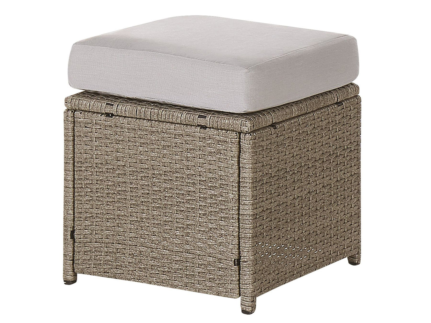 Garden Lounge Set with Table and Ottoman 5 Seater BARDI with Cushions PE Rattan Taupe