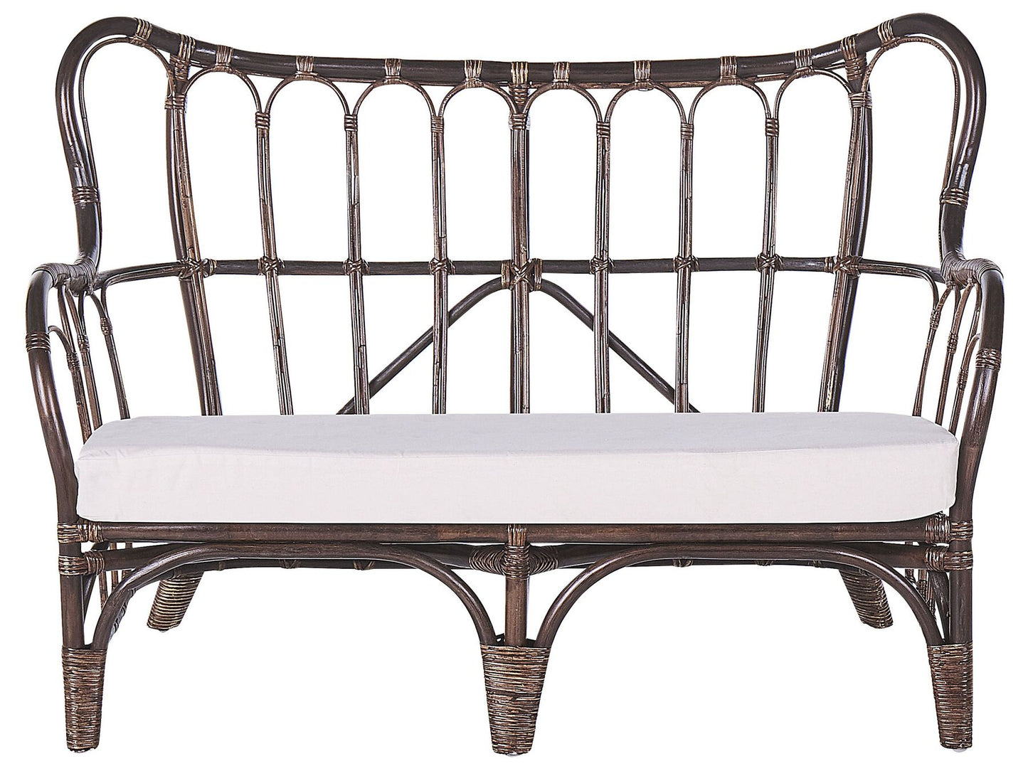 Garden Lounge Set with Table 4 Seater BRINDISI Rattan Dark Brown