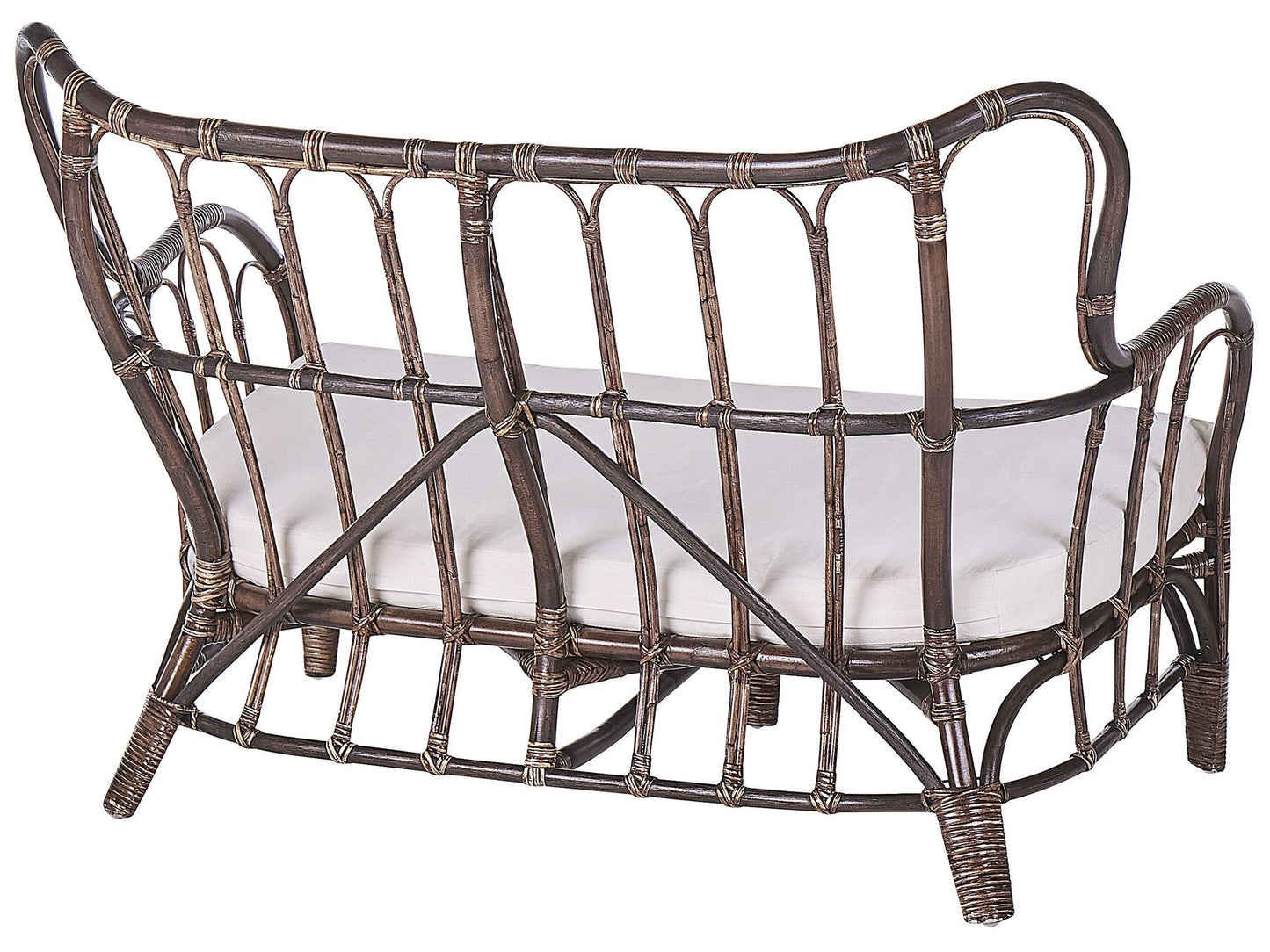 Garden Lounge Set with Table 4 Seater BRINDISI Rattan Dark Brown