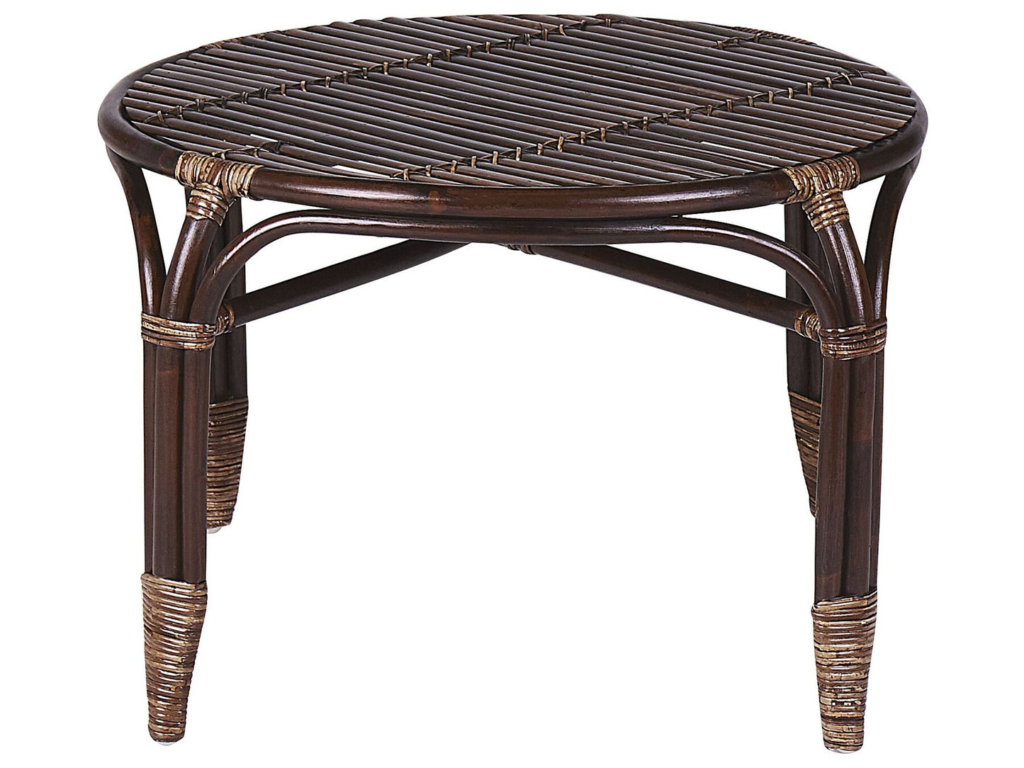 Garden Lounge Set with Table 4 Seater BRINDISI Rattan Dark Brown