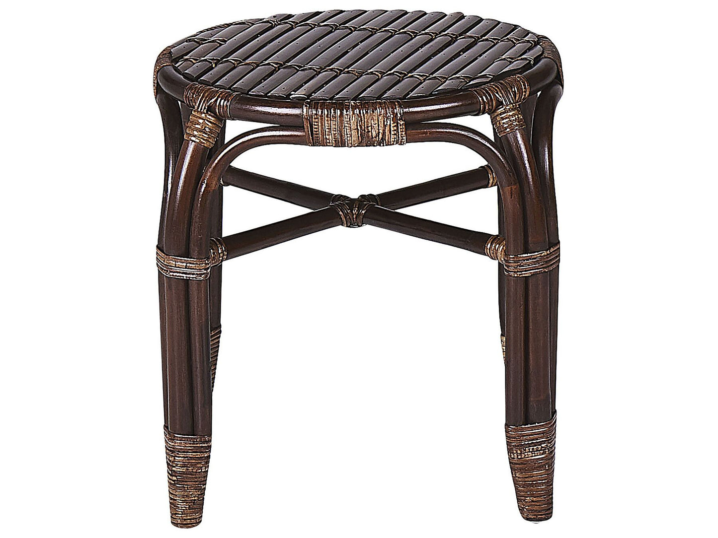 Garden Lounge Set with Table 4 Seater BRINDISI Rattan Dark Brown