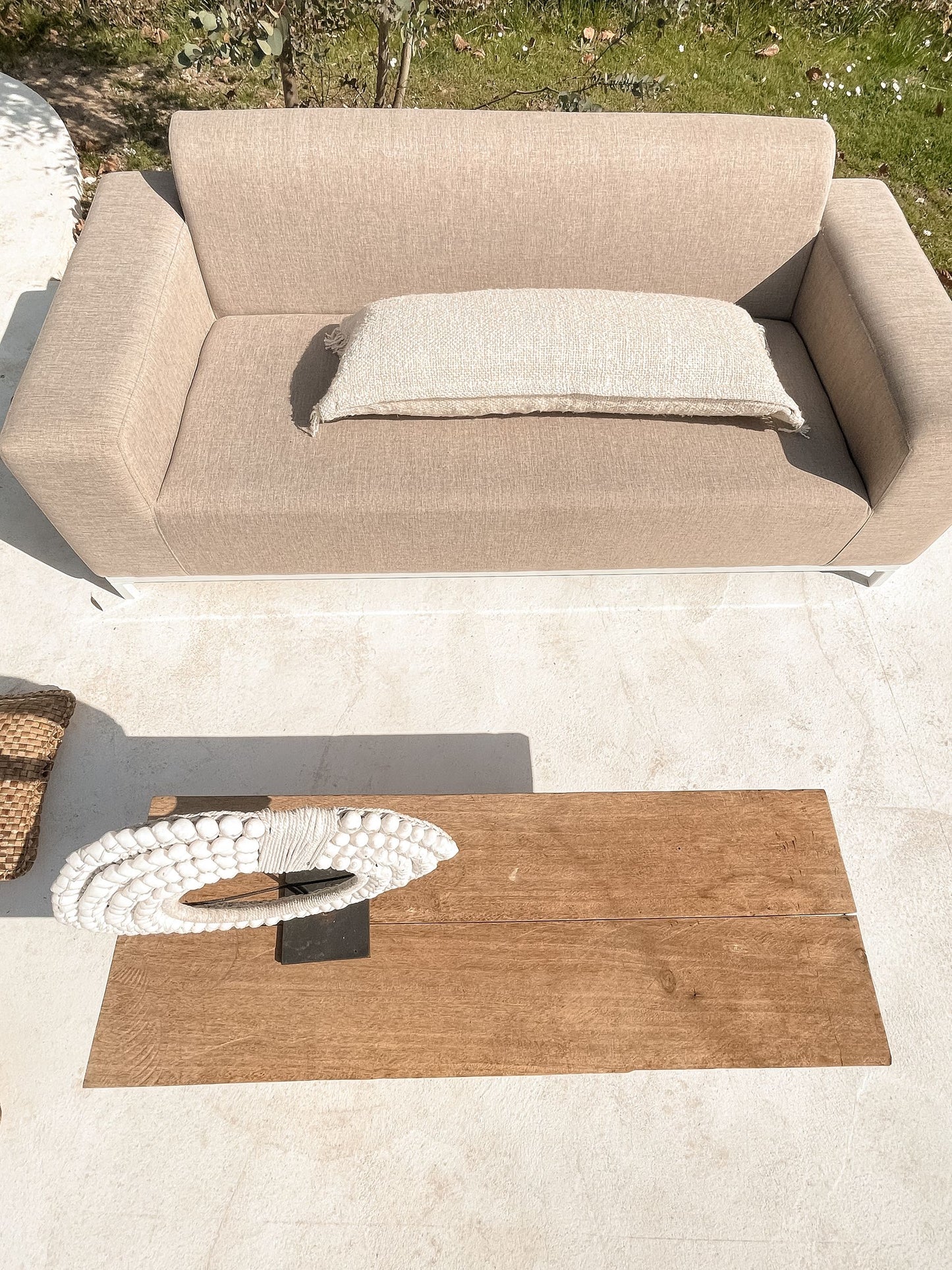 Garden Sofa Beige with White ROVIGO