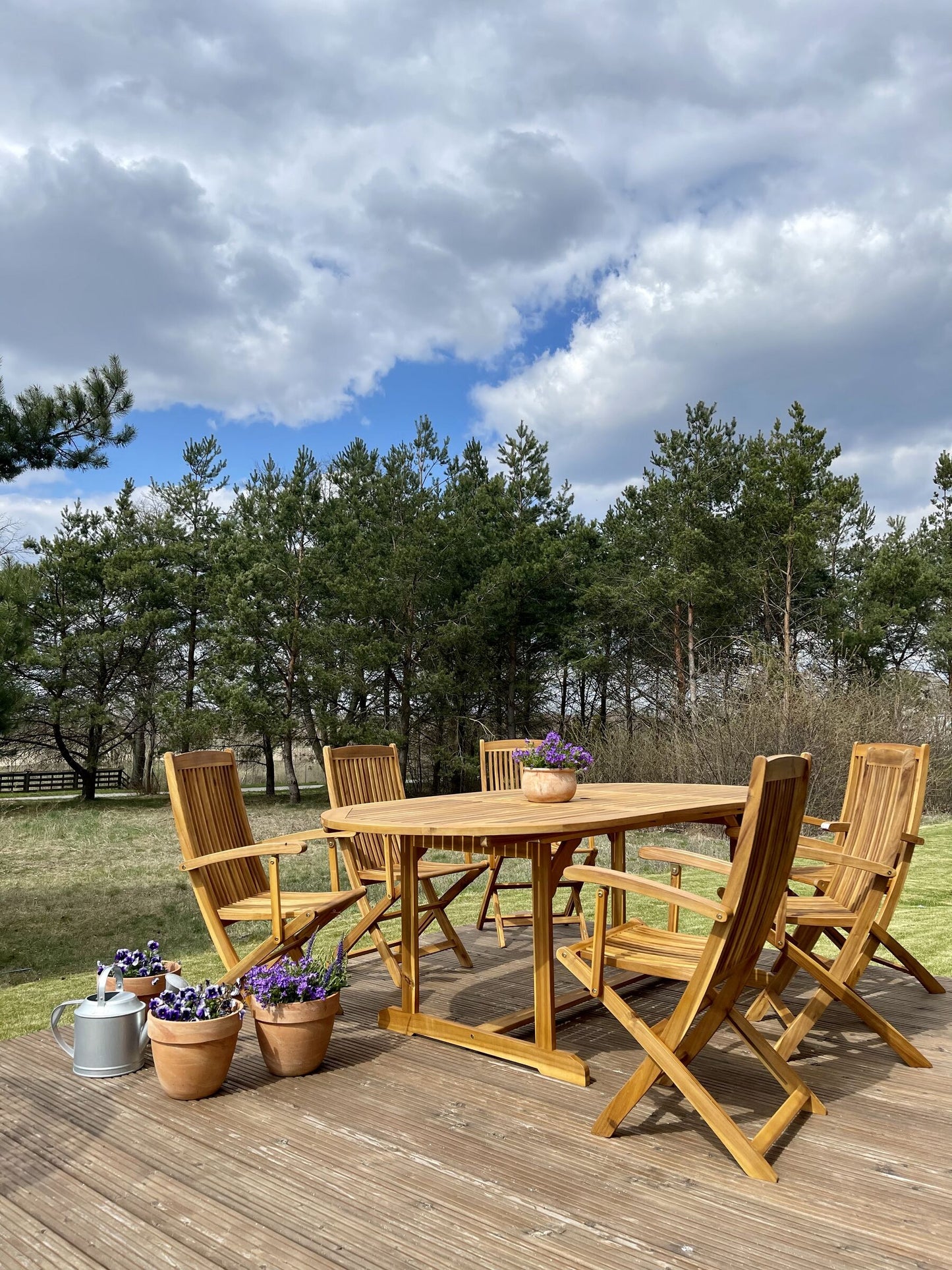 Garden Dining Set 8 Seater MAUI with Cushions Acacia Wood Taupe