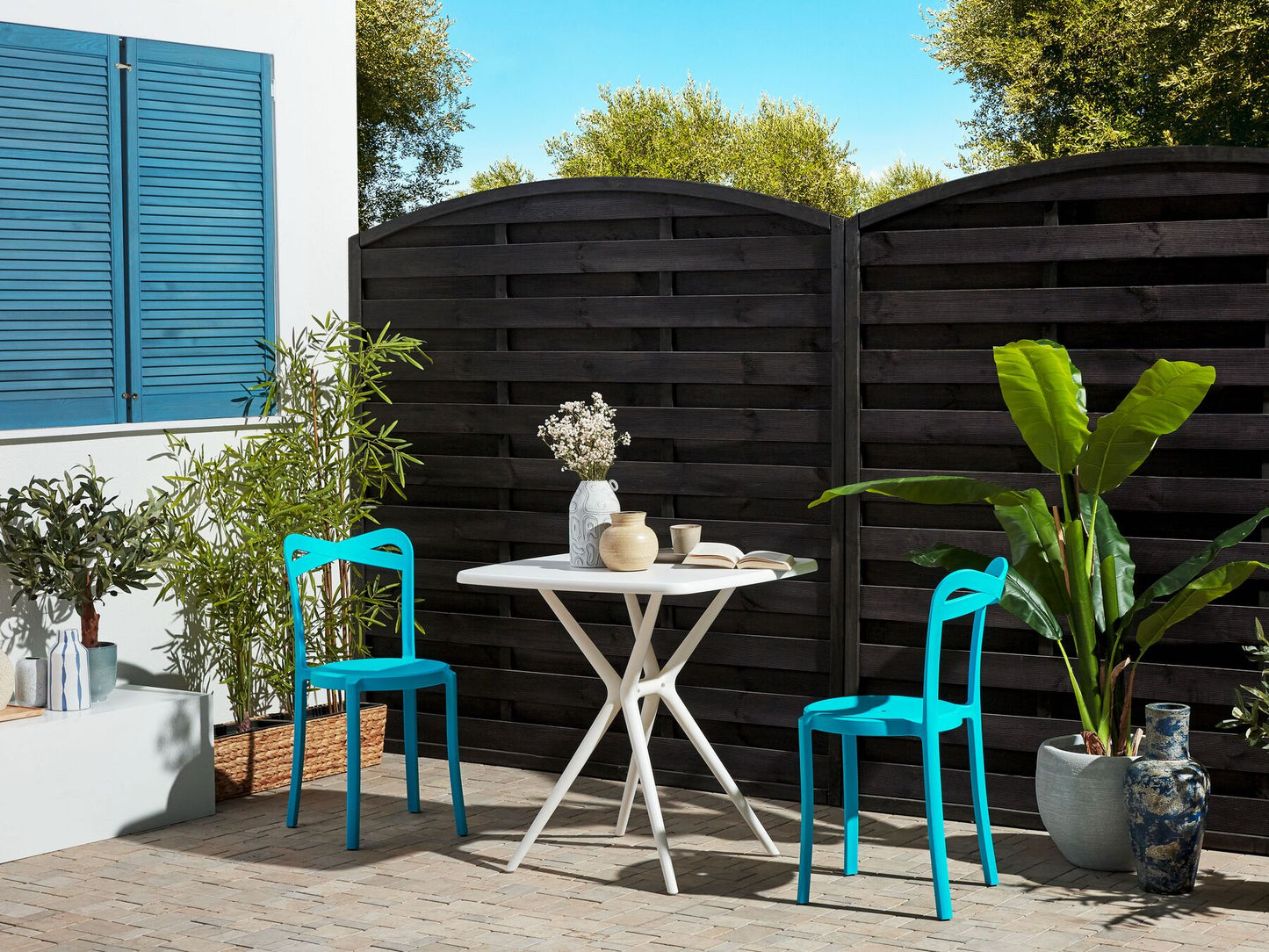 Set of 2 Garden Chairs CAMOGLI Turquoise