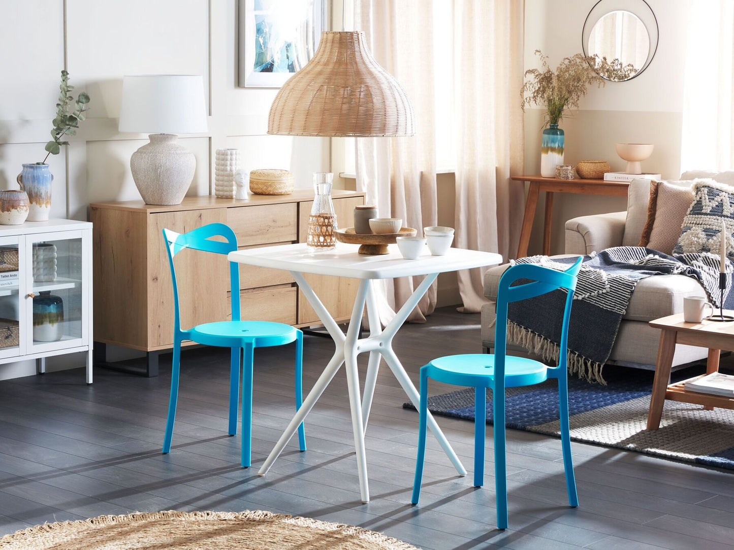 Set of 2 Garden Chairs CAMOGLI Turquoise