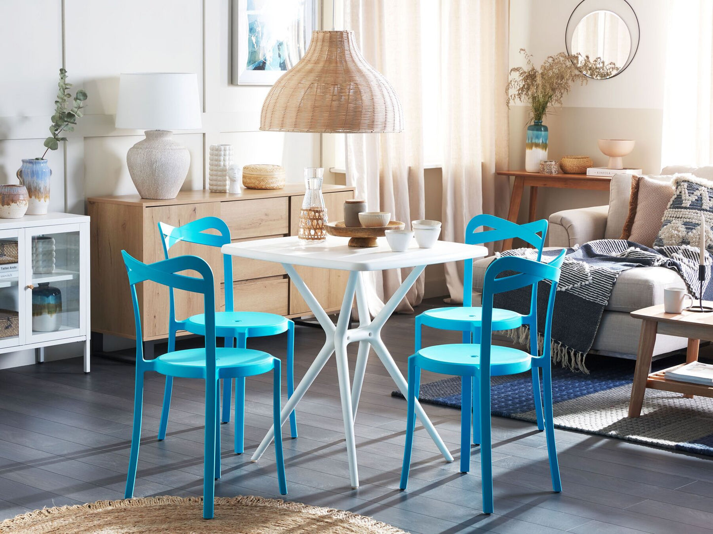 Garden Dining Set 4 Seater SERSALE/CAMOGLI Turquoise