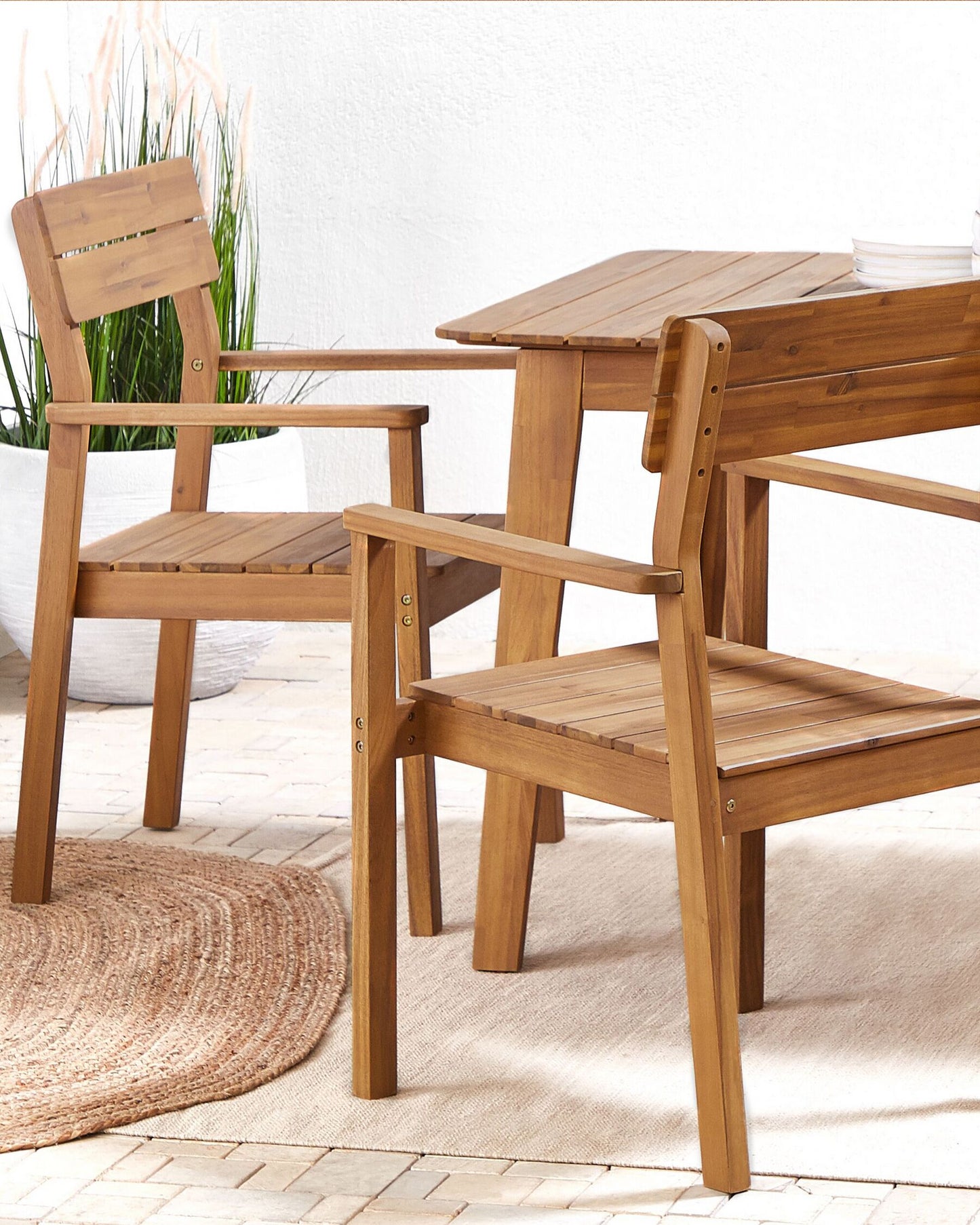 Set of 6 Garden Chairs FORNELLI Acacia Wood Brown