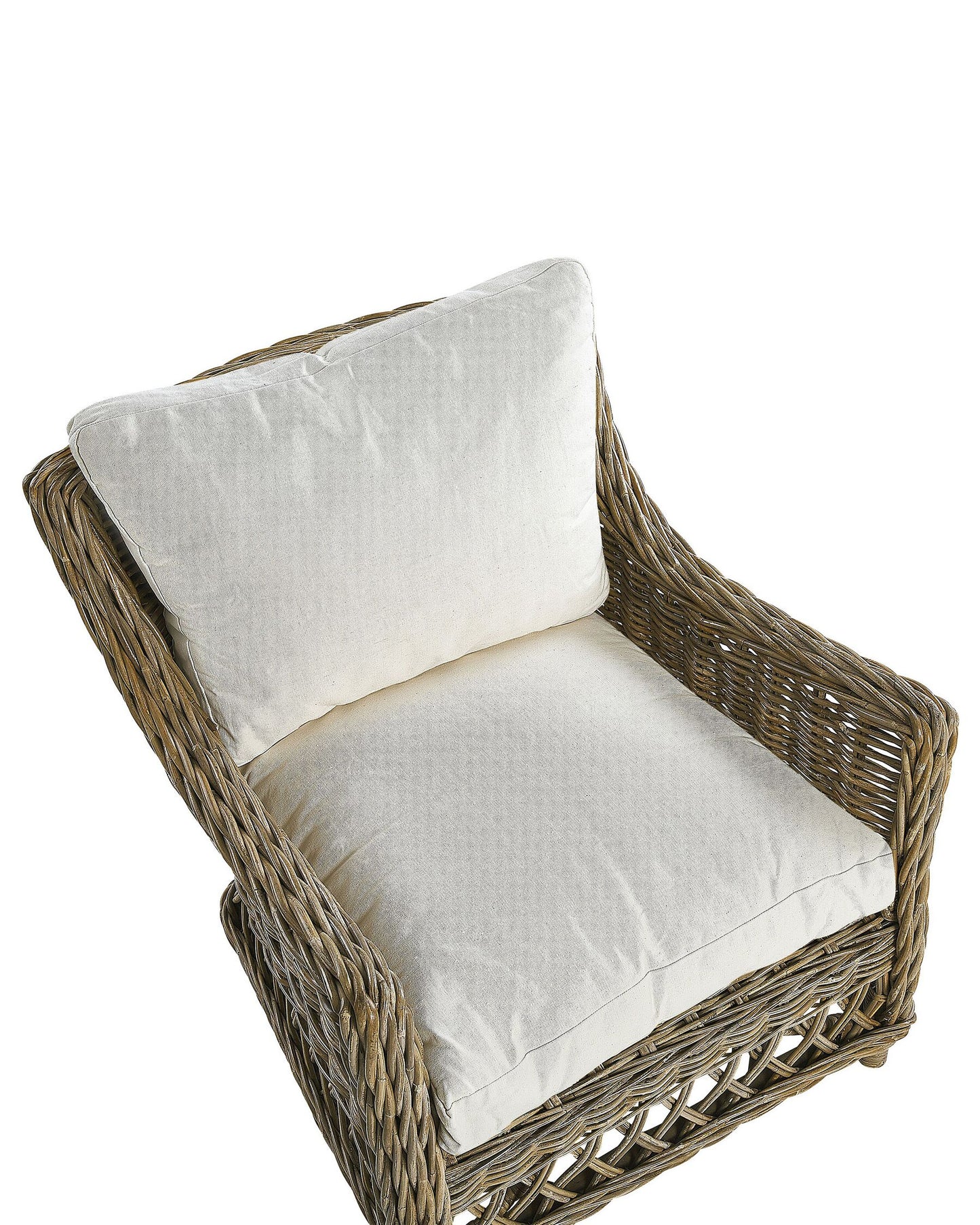 Garden Armchair with Footstool Rattan Natural
