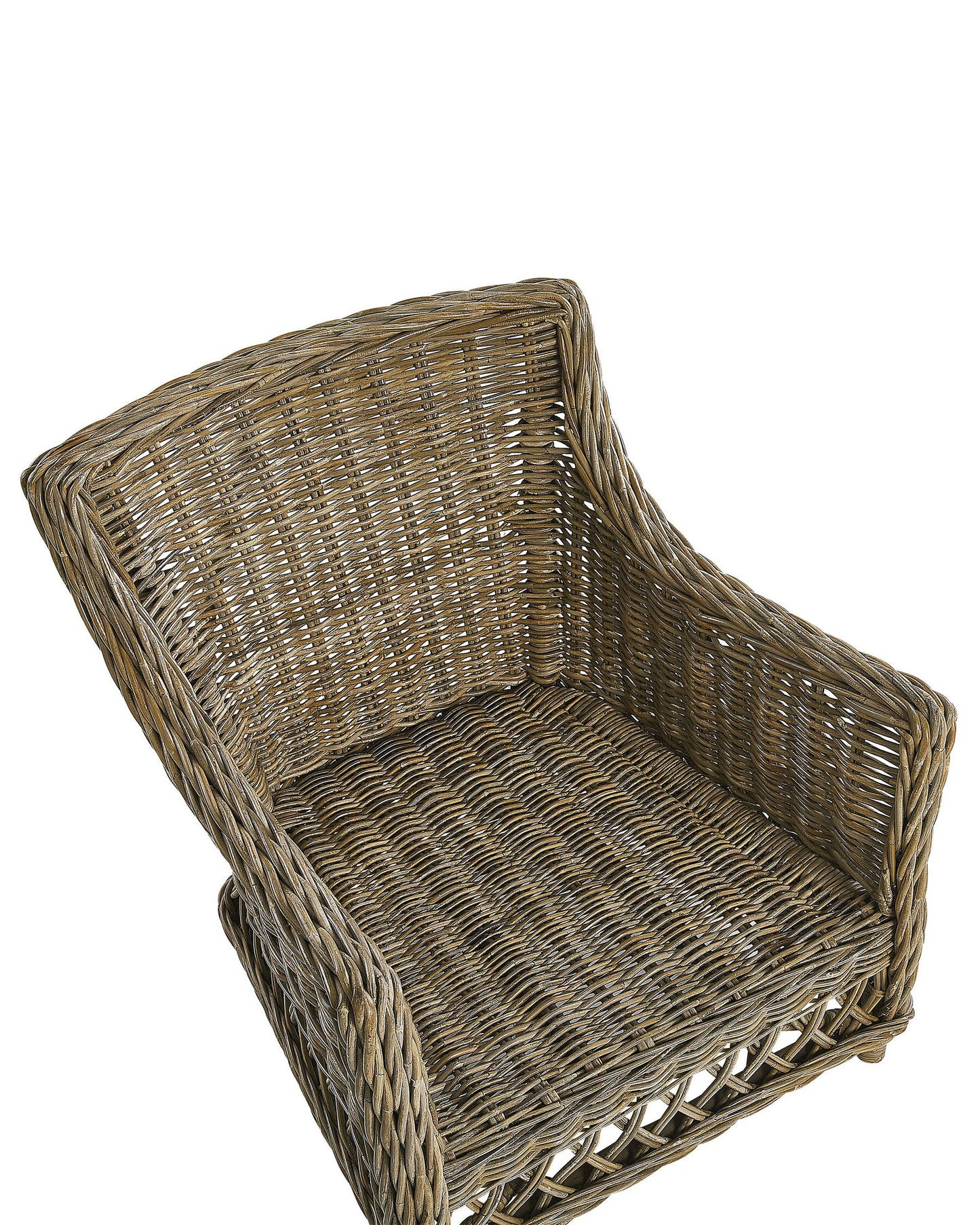 Garden Armchair with Footstool Rattan Natural