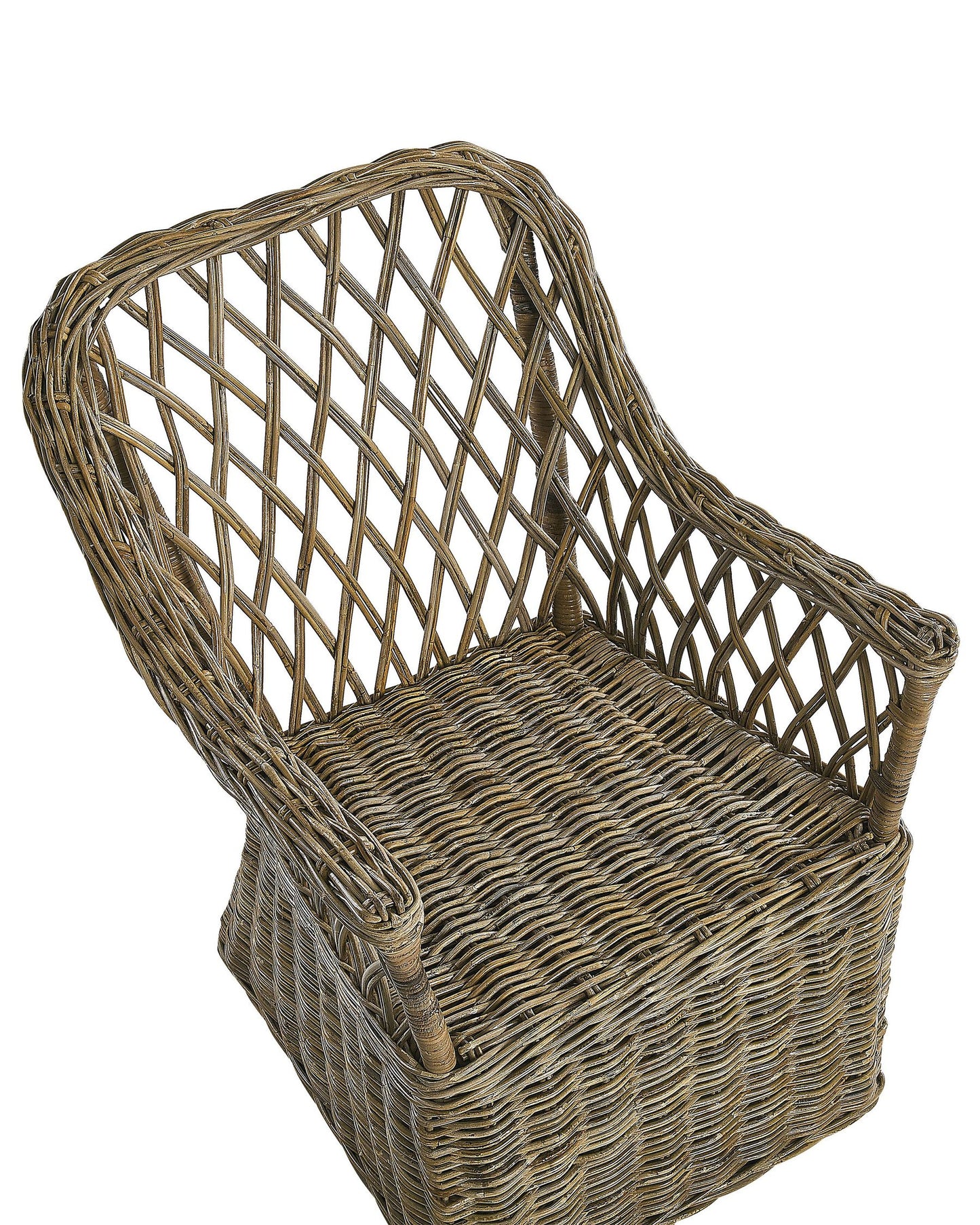 Set of 2 Garden Armchairs with Cushions MAROS Rattan Natural