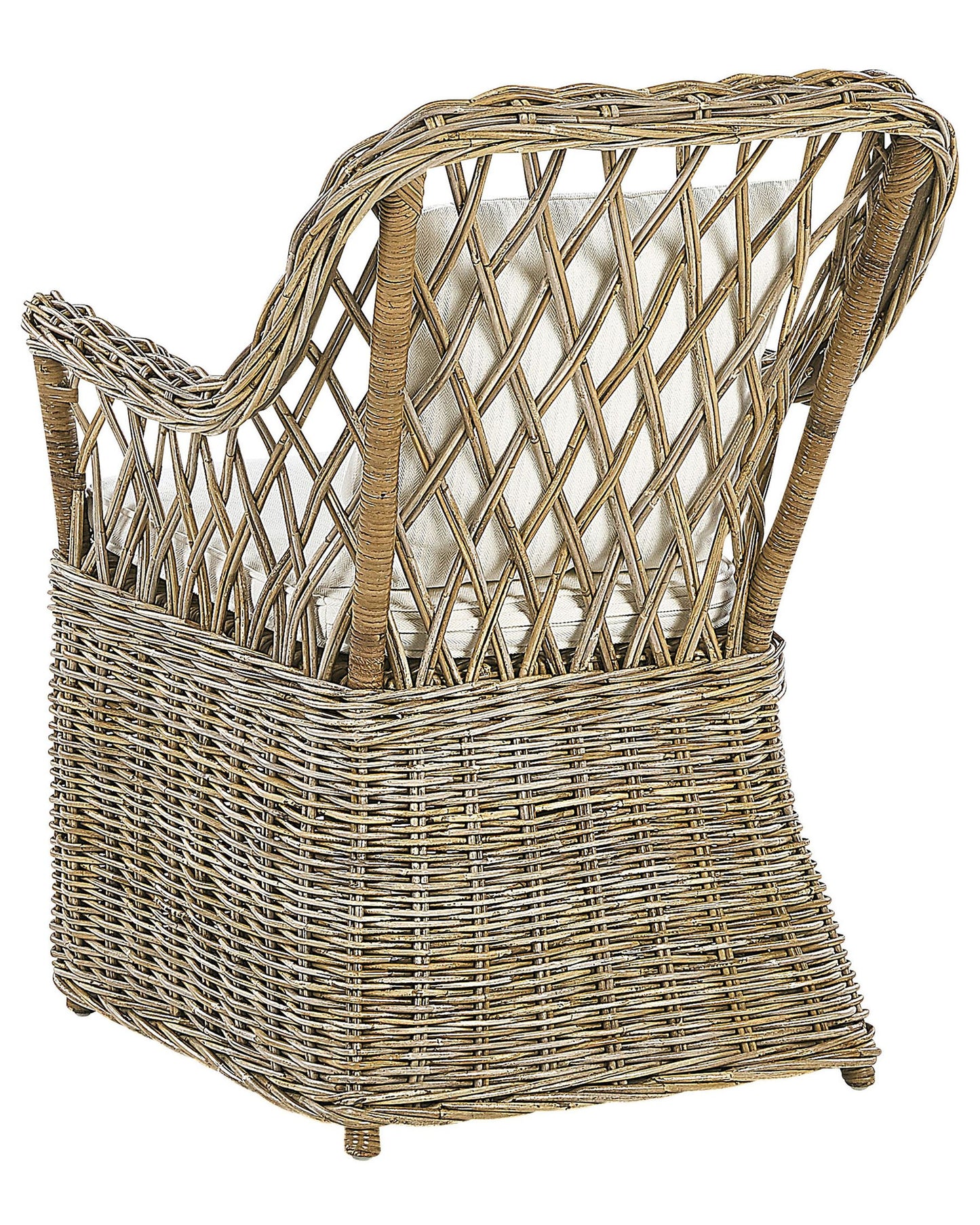 Set of 2 Garden Armchairs with Cushions MAROS Rattan Natural