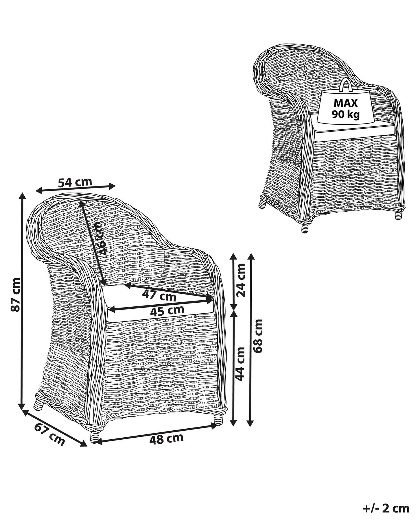 Garden Armchair SUSUA Rattan Natural