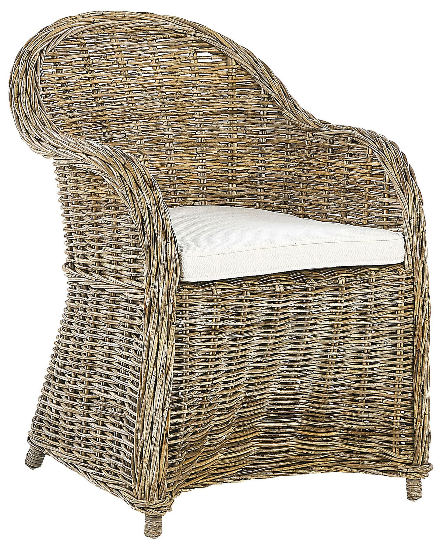 set of 2 garden armchairs with cushions susua rattan natural