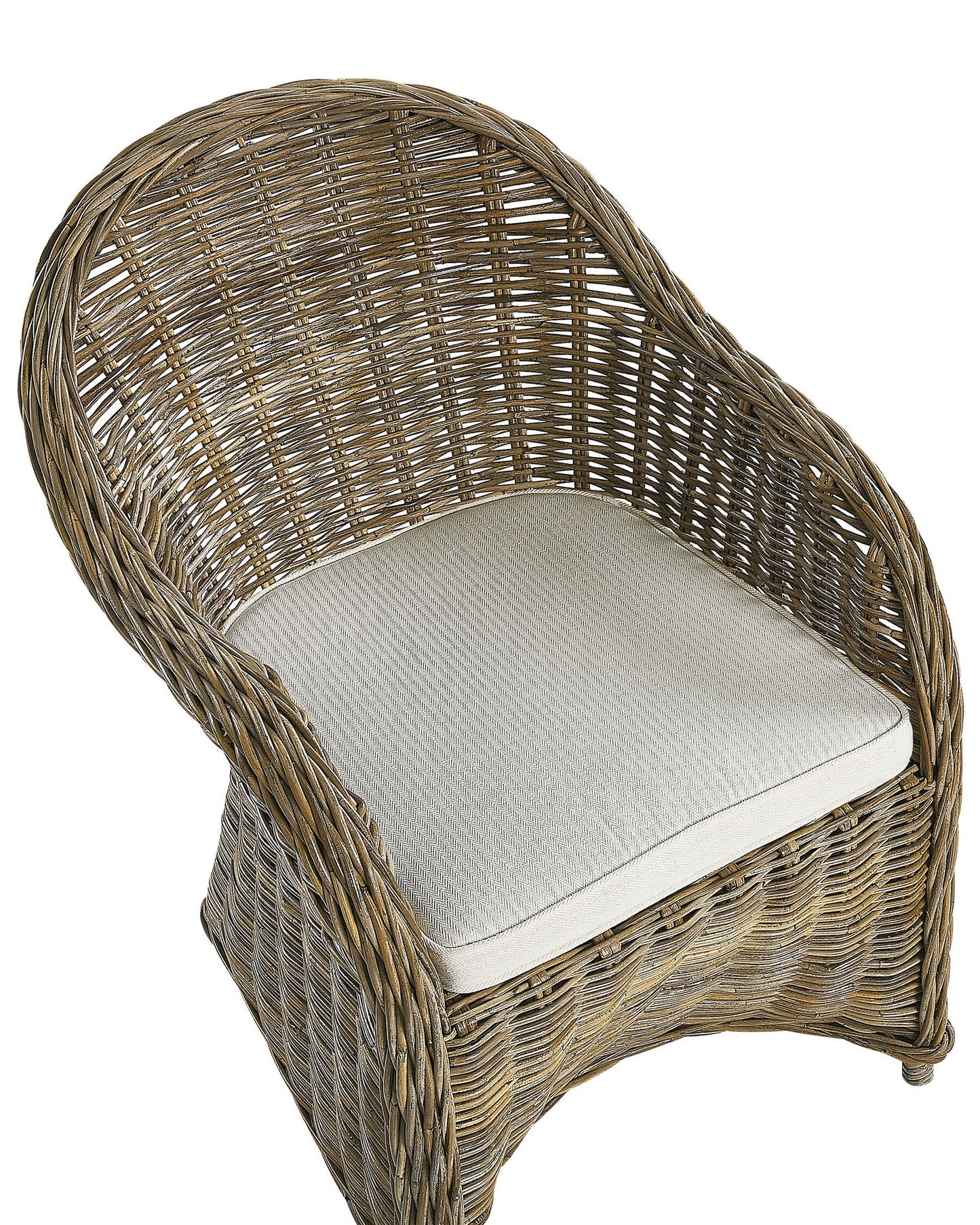 set of 2 garden armchairs with cushions susua rattan natural
