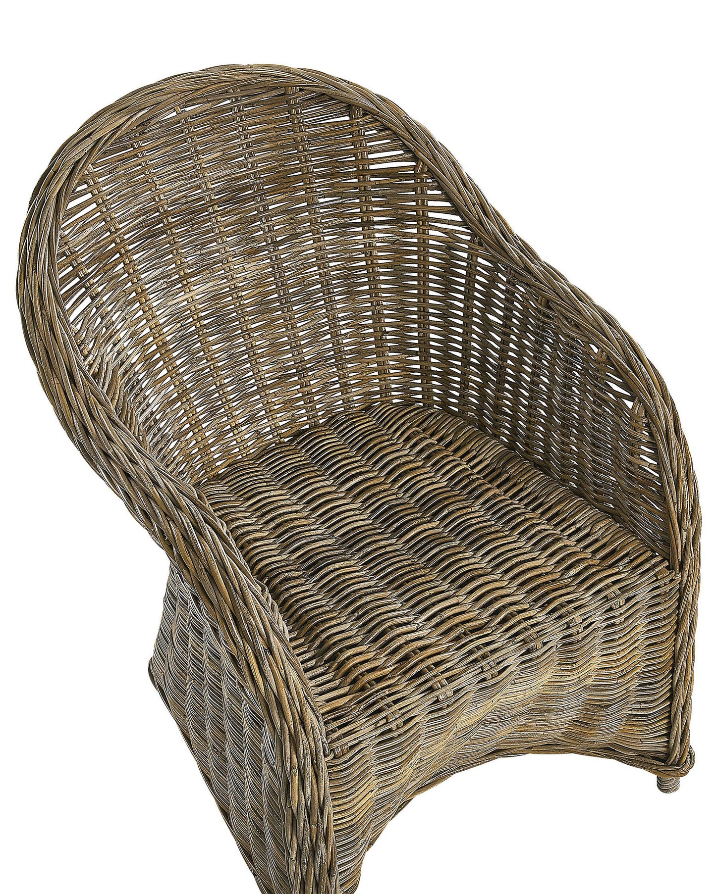 set of 2 garden armchairs with cushions susua rattan natural