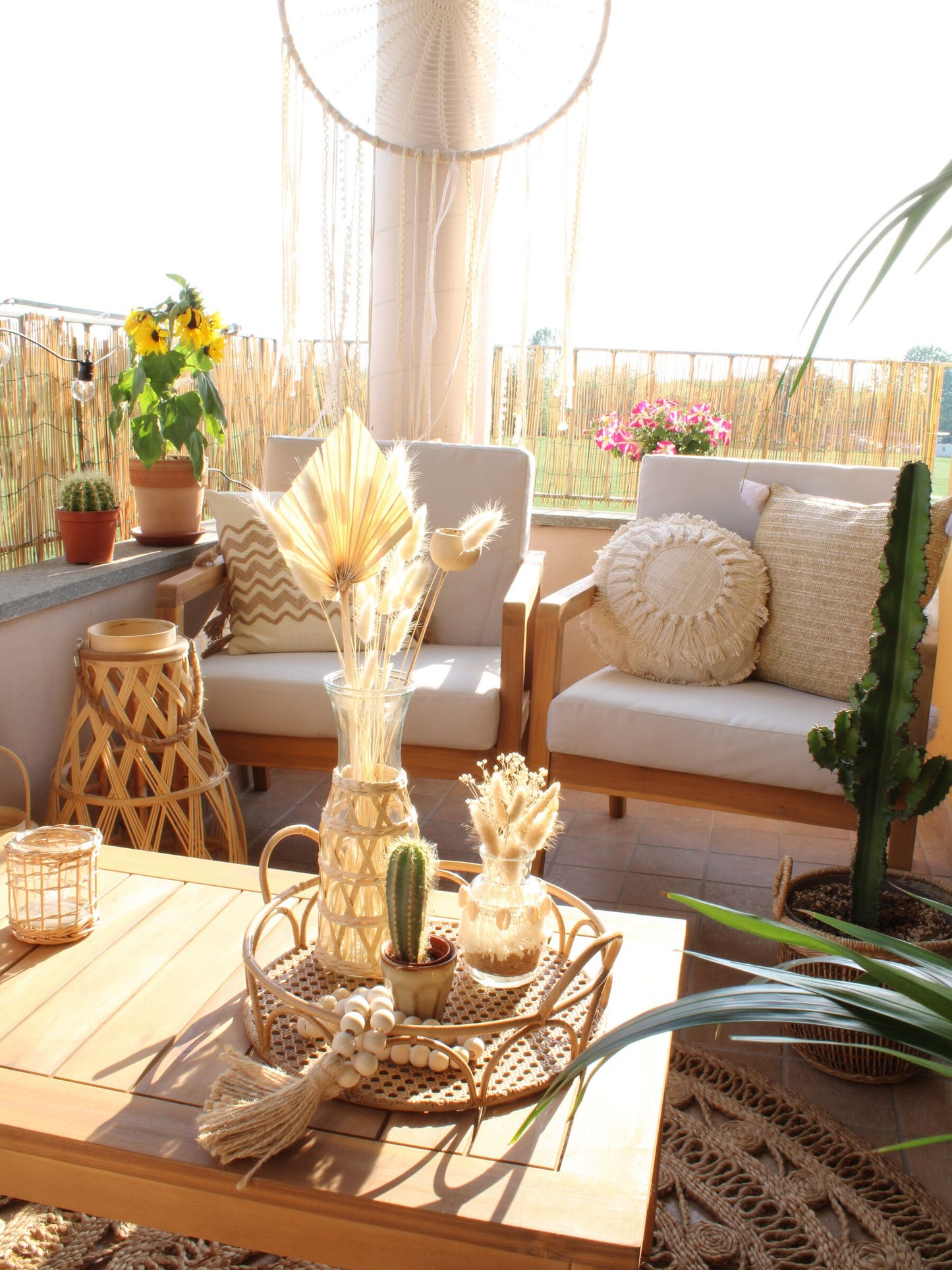 Garden Lounge Set with Table 4 Seater PALLANO Acacia Wood Taupe